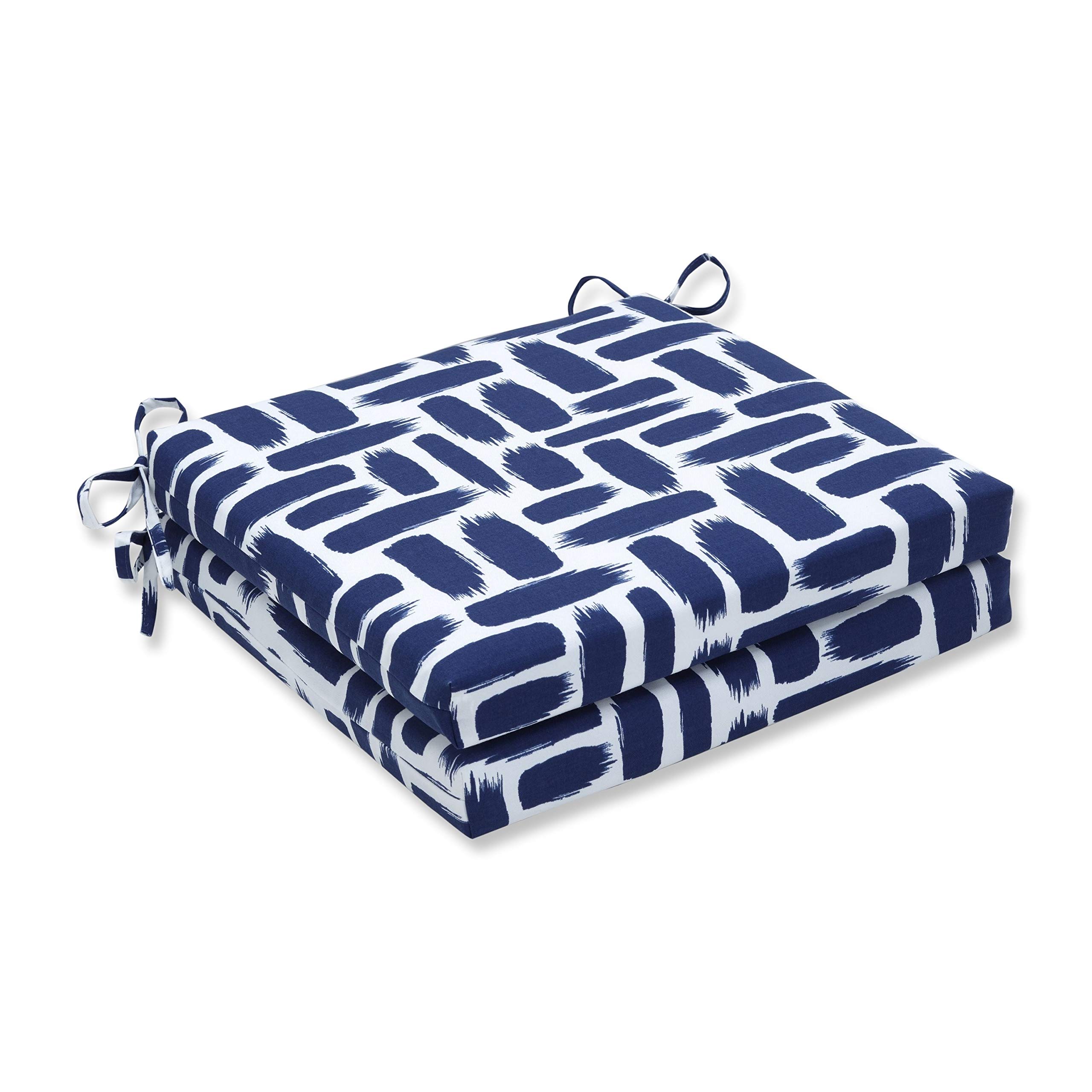 Pillow Perfect Baja Nautical Navy Blue Square Corner Seat Cushions - 20