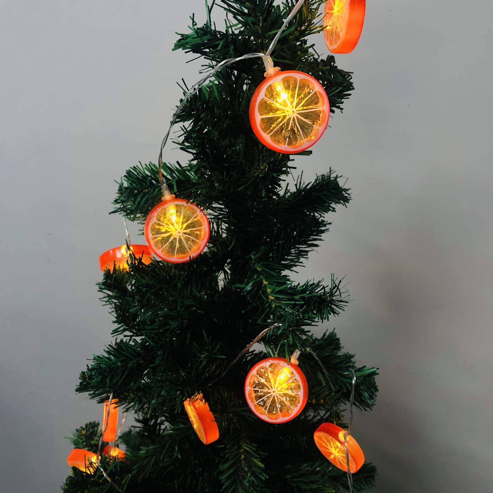 Orange Lemon Fairy String Lights - 20 LED Battery Operated Warm Twinkle Lights for Kitchen, Party, Wedding, Festival & Home Decor - 9.8ft Hanging Decorative Lights - Perfect for Bedroom, Garden, Patio and Outdoor Decorations
