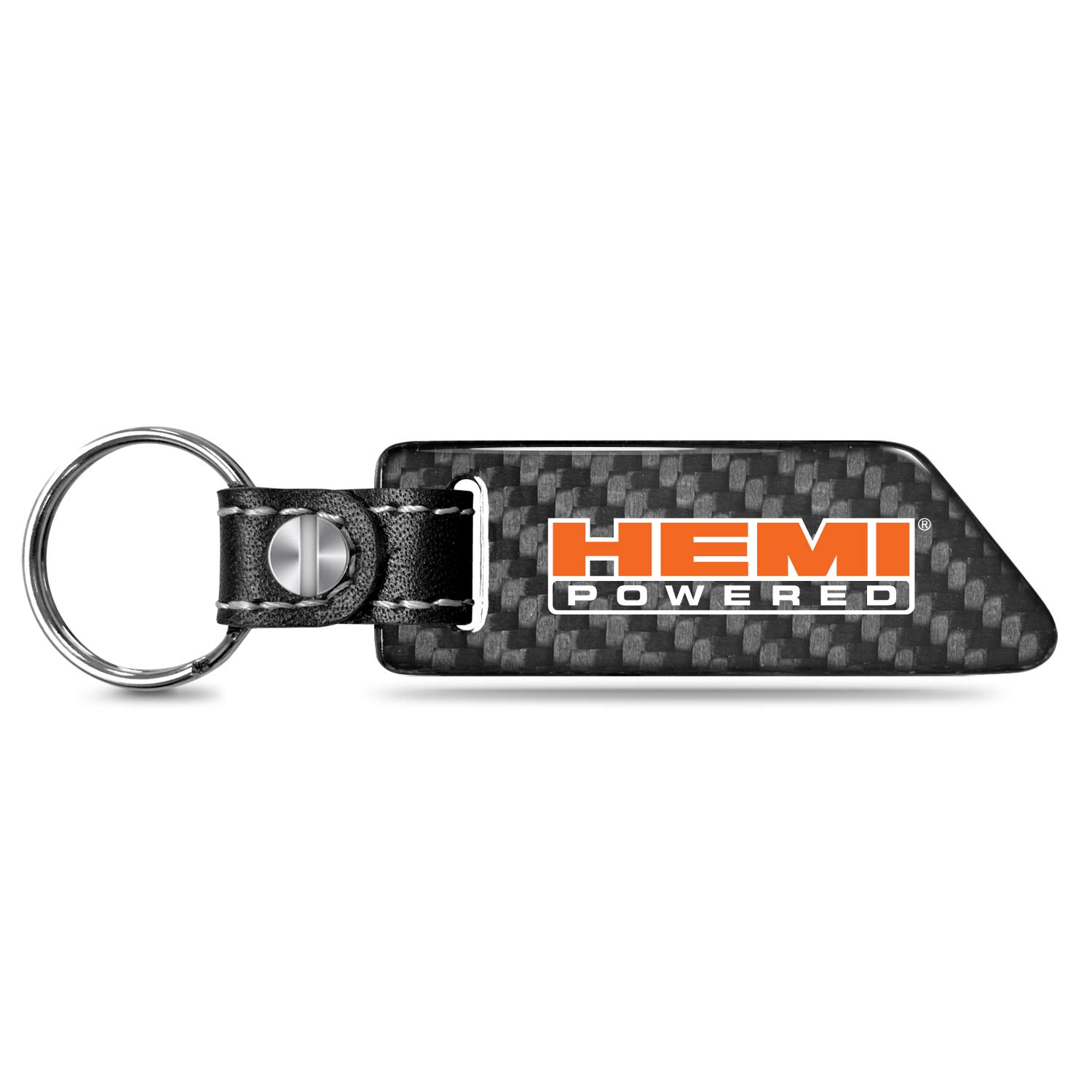 HEMI Powered 100% Real Carbon Fiber Blade Style Keychain with Black Leather Strap - Perfect for Car Keys, Gift for Car Enthusiasts & Automotive Lovers