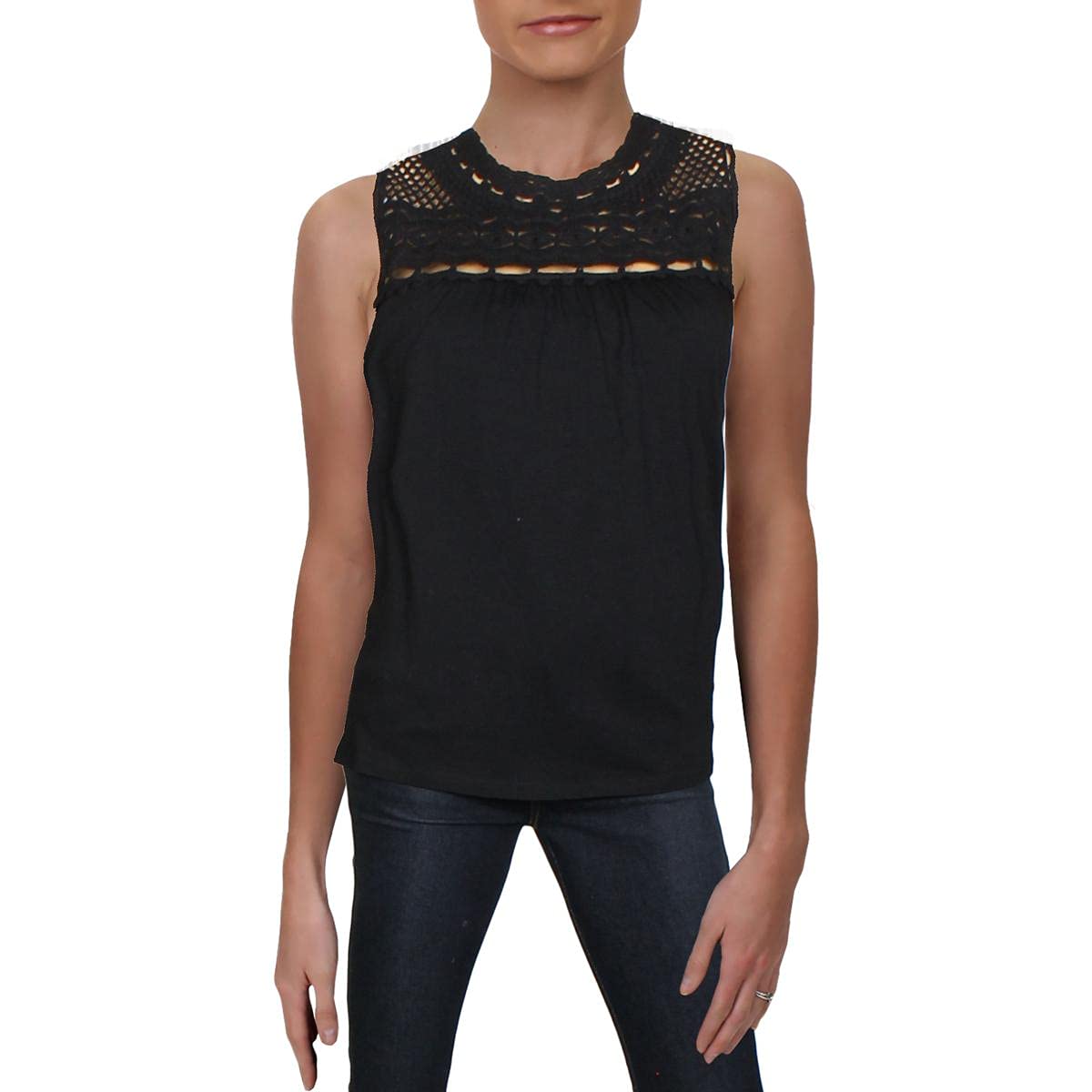 Chelsea & Theodore Women's Crochet Sleeveless Peasant Top - Boho Chic Summer Blouse for Beach, Vacation & Casual Outings