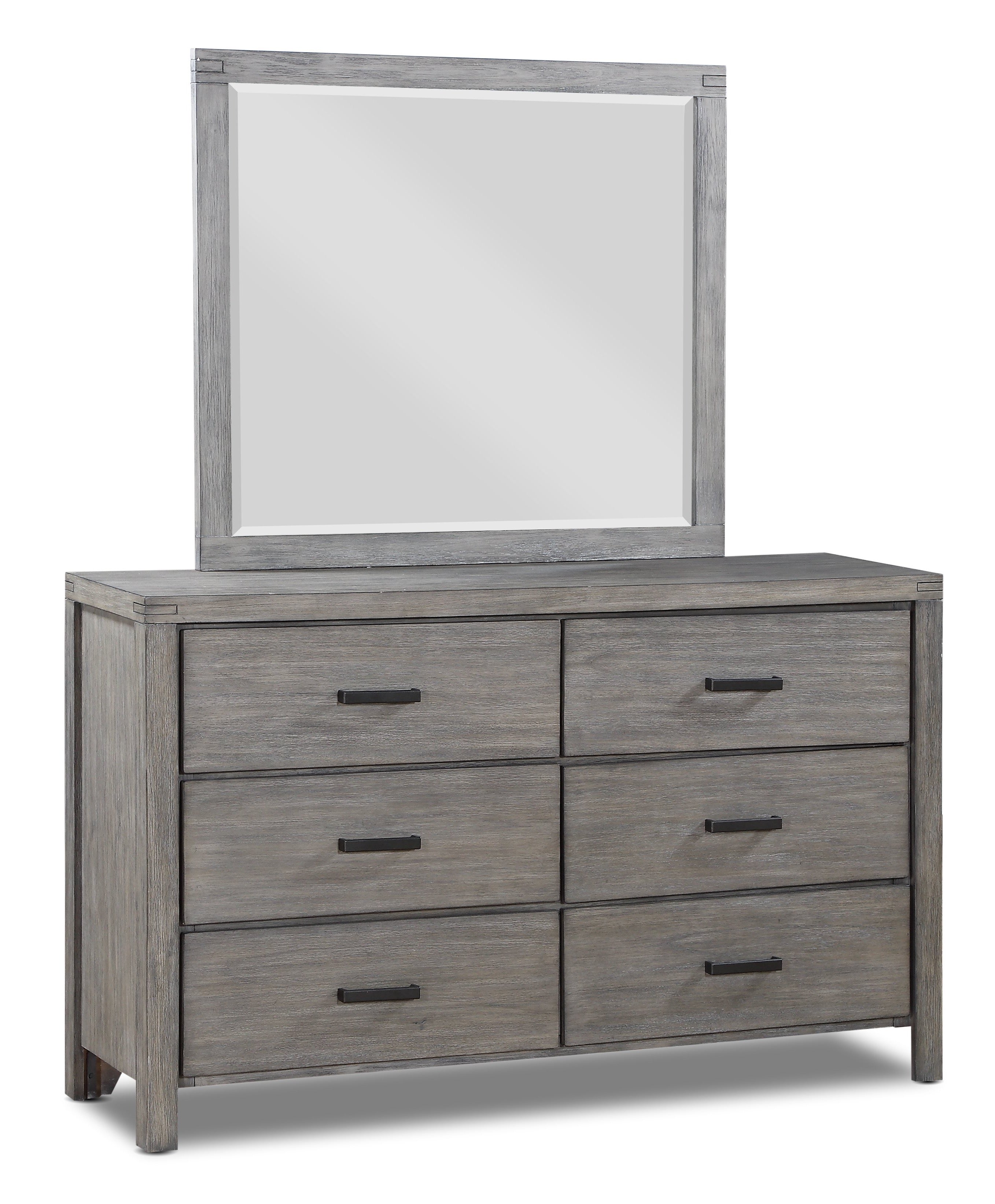 Copeland 6-Drawer Dresser - Wire Brushed Grey Finish, Modern Bedroom Storage Furniture for Home Organization | Perfect for Master Bedroom, Guest Room & Nursery