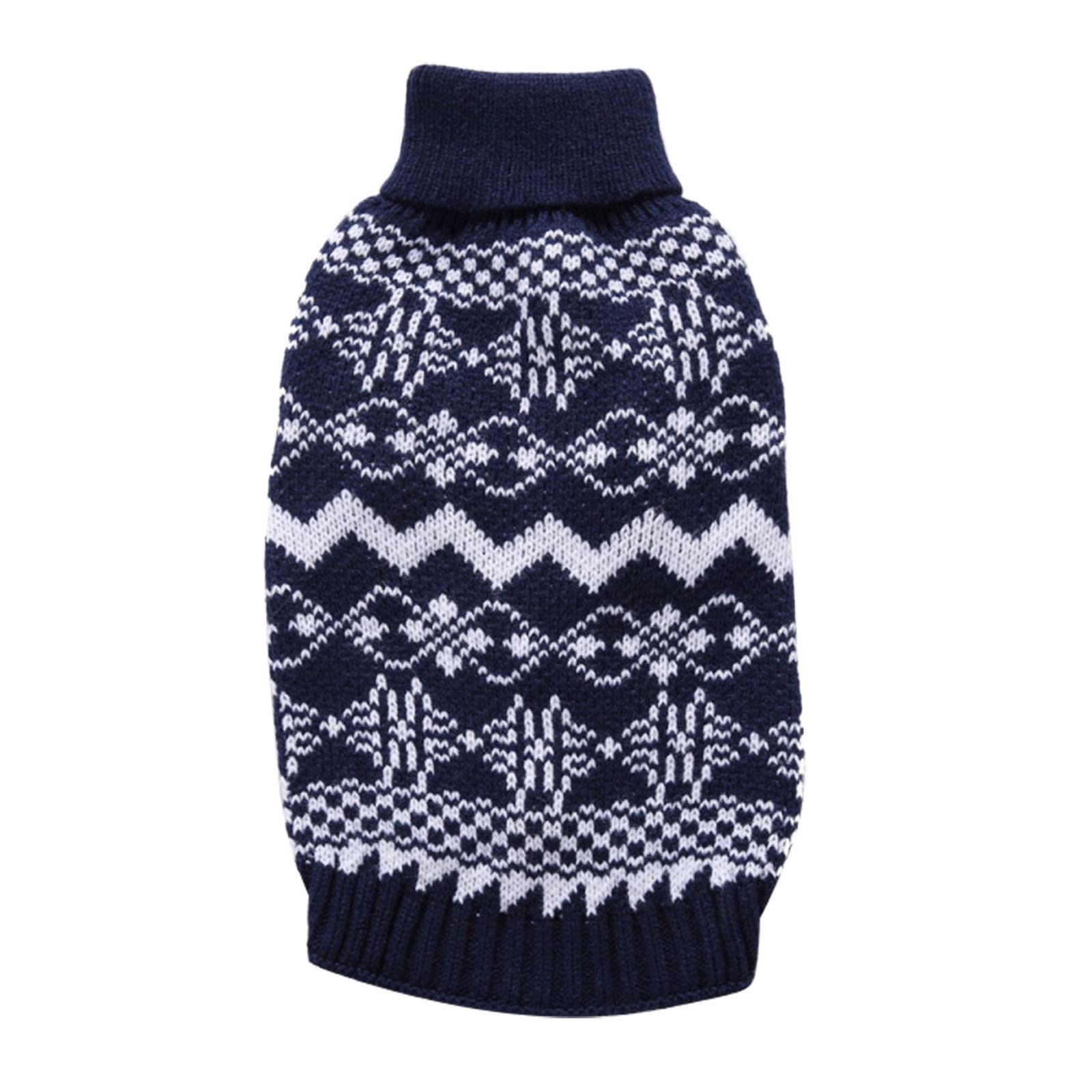 JKRED Pet Dog Snowflake Sweater - Christmas Outfit with Two-Pattern Feet for Small Dogs (Blue, XS) - Perfect for Holiday Photos & Winter Walks