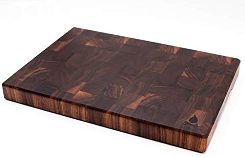 Premium End Grain Walnut Cutting Board - Large Wooden Butcher Block for Kitchen, Charcuterie & Serving - Durable & Knife-Friendly Chopping Board for Meat, Cheese & Bread