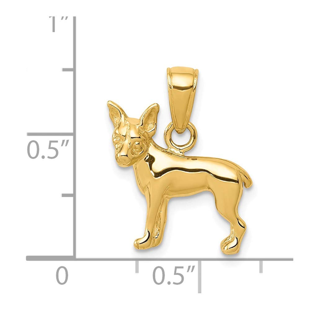 14K Yellow Gold Chihuahua Dog Pendant Necklace - Dainty Pet Jewelry for Dog Lovers - Perfect Gift for Pet Owners & Animal Lovers - Birthday, Anniversary, Christmas Present
