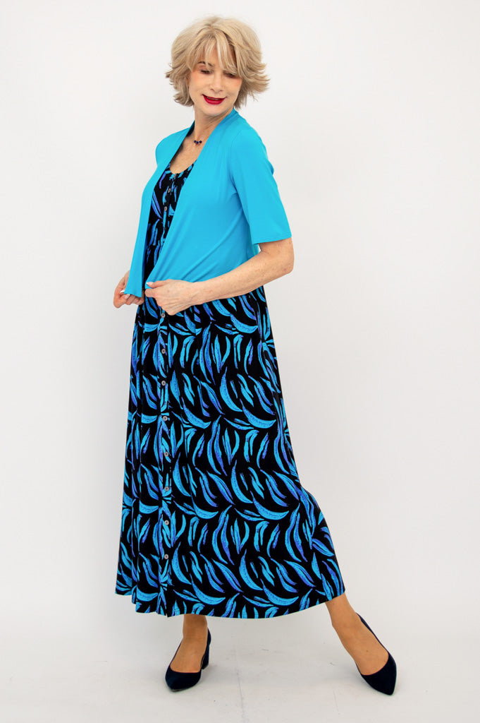 Liane N/S Dress - Stylish Bamboo Fabric Cuban-Inspired Flowy Dress for Women | Perfect for Beach Vacations, Summer Parties & Casual Outings