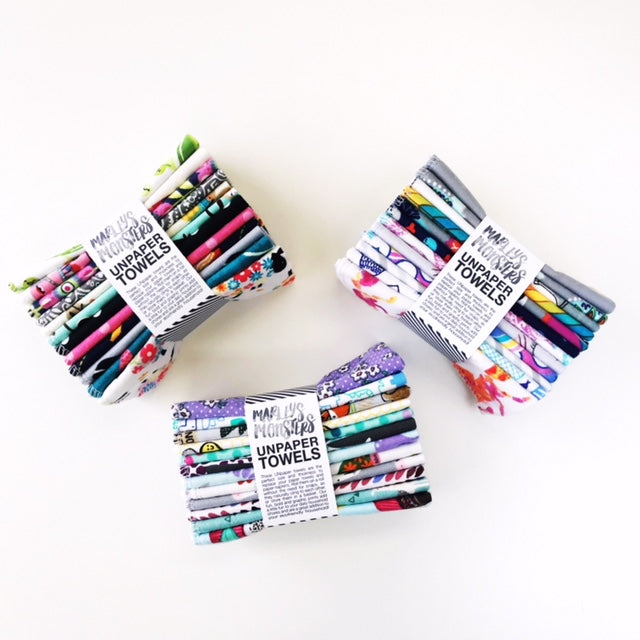 Marley's Monsters Reusable UNpaper Towels - Eco-Friendly, Washable & Sustainable Kitchen Towels for Cleaning, Spills & Everyday Use