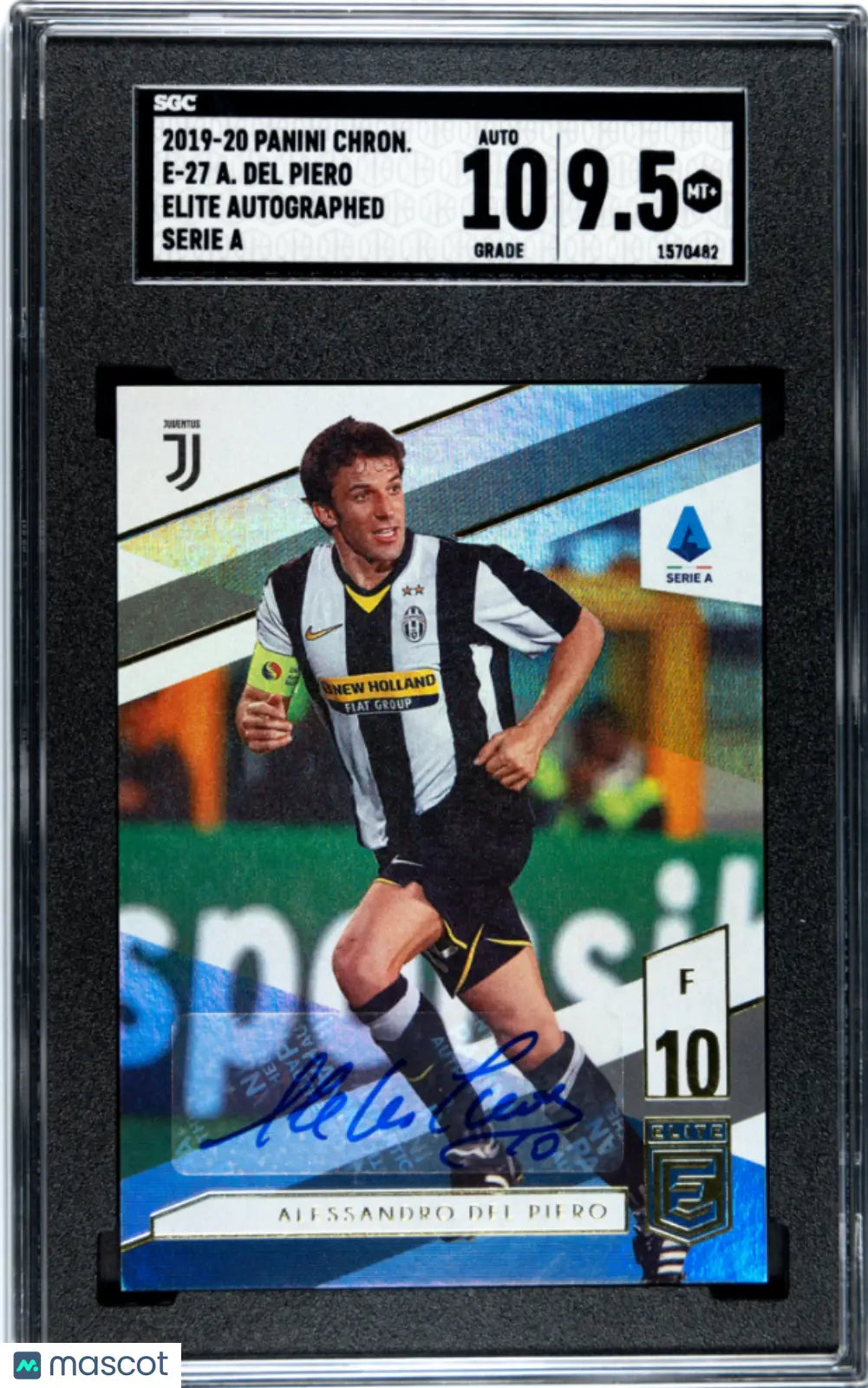 2019-20 Panini Chronicles SGC 9.5 Alessandro Del Piero Elite Auto Serie A #E27 Soccer Trading Card - Perfect for Collectors, Investors & Soccer Fans