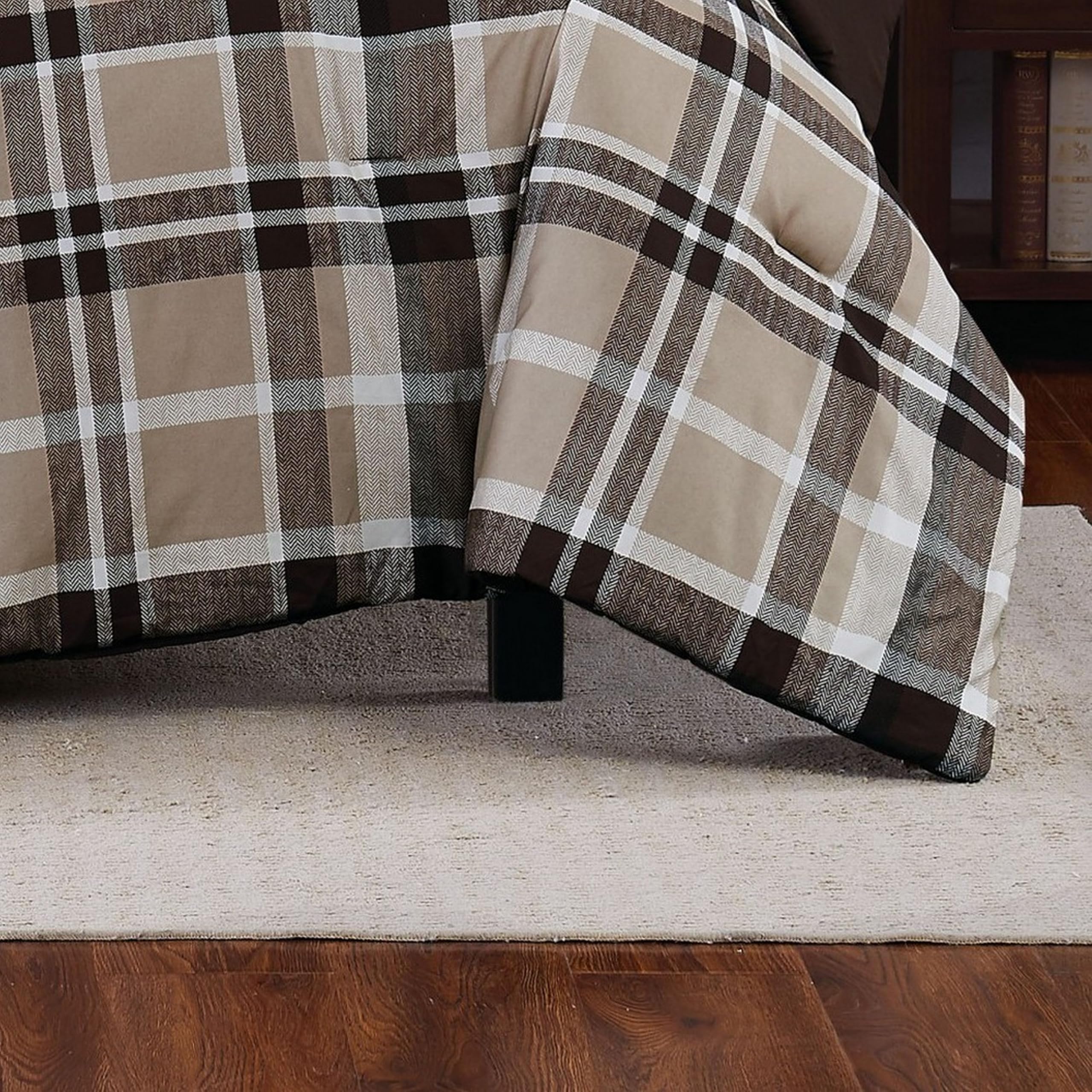 TRULY SOFT Paulette Plaid Taupe Twin XL 2-Piece Comforter Set - Ultra Soft Bedding for Cozy Bedrooms & Guest Rooms
