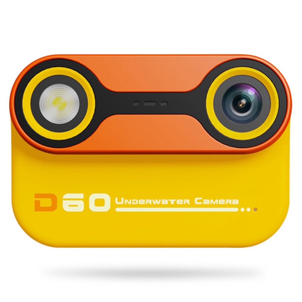 Vesdrtyr Waterproof Kids Camera - 3M Underwater Dual Camera for Swimming, Snorkeling & Outdoor Adventures - Shockproof & Durable (Yellow) - Perfect for Beach, Pool & Family Vacations