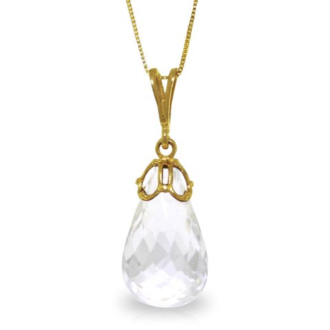 14K Yellow Gold Necklace & Leverback Earrings Set with White Topaz - Elegant Jewelry for Women | Perfect for Weddings, Anniversaries & Special Occasions