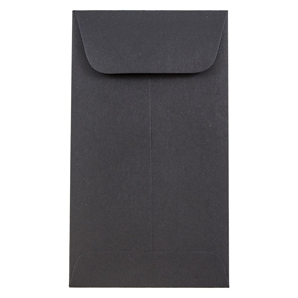 Premium JAM PAPER #6 Coin Business Envelopes - 3 3/8 x 6 Inches - Smooth Black Finish - Bulk Pack of 1000/Carton - Perfect for Mailing Coins, Cash, Checks, and Business Documents
