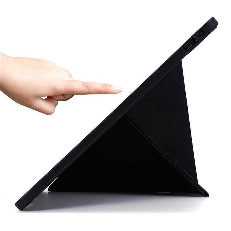 2020 iPad Pro 11 Inch Hybrid PU Leather Smart Trifold Case - Protective Cover with Auto Sleep/Wake for Work, Study & Travel