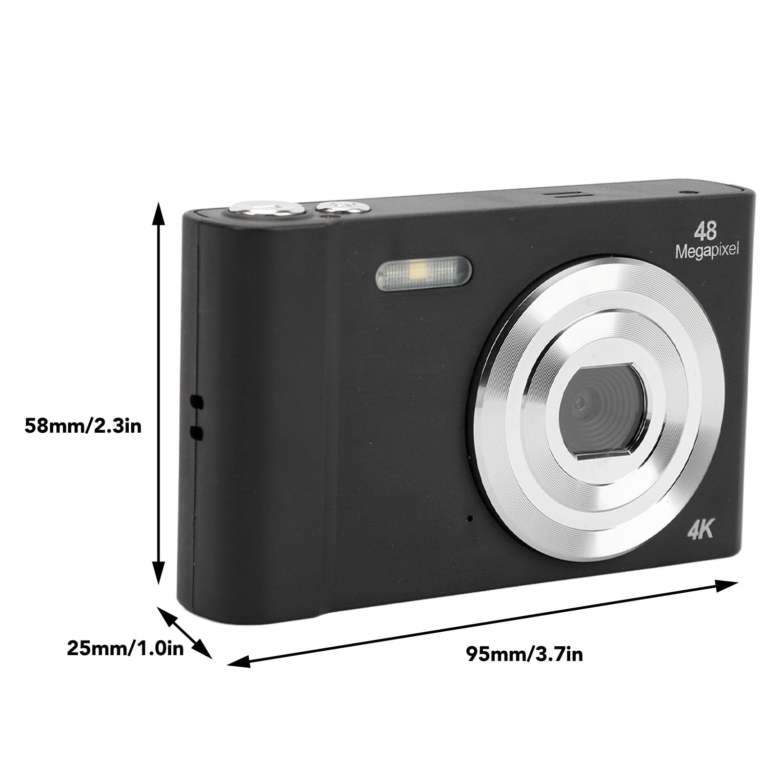 4K Digital Camera 48MP with 16X Zoom, 2.4 Inch IPS Screen & CMOS Sensor - Compact Point and Shoot Camera Supports 128GB SD Card - Perfect for Travel Photography, Vlogging, and Outdoor Adventures