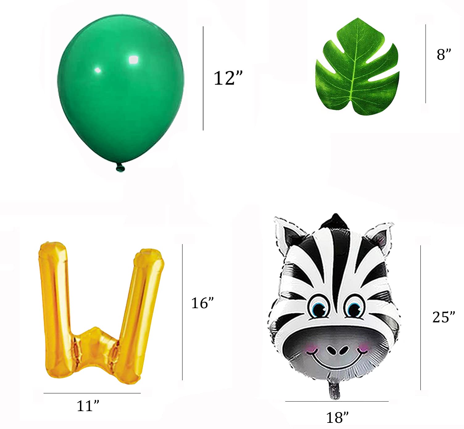 Two Wild Balloons Decorations - Animal Head Foil Balloons & Garland for Birthday Parties | 2nd Birthday Supplies for Baby Boy & Girl | Perfect for Jungle Theme, Safari Decor, and Wild One Birthday Celebrations