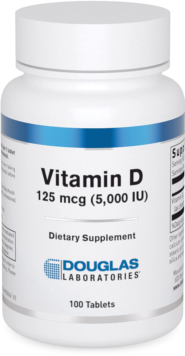 Douglas Laboratories Vitamin D3 5000 IU Supplement - Supports Immune System, Bone Health & Calcium Absorption | 100 Tablets | Ideal for Adults with Vitamin D Deficiency or Low Sun Exposure