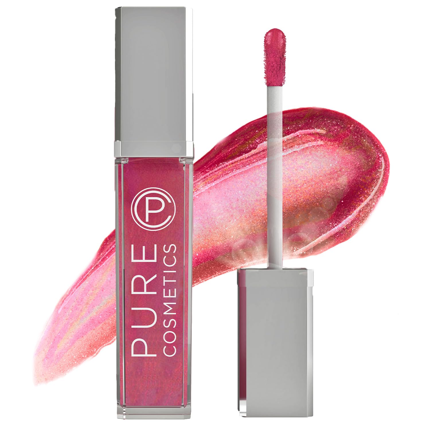 Pure Cosmetics Pure Illumination Lip Gloss with LED Light & Mirror - Non-Sticky Hydrating Lip Gloss for Dry Lips - Moisturizing & Soothing Formula - Perfect for Night Out & Daily Makeup (Razzmatazz)