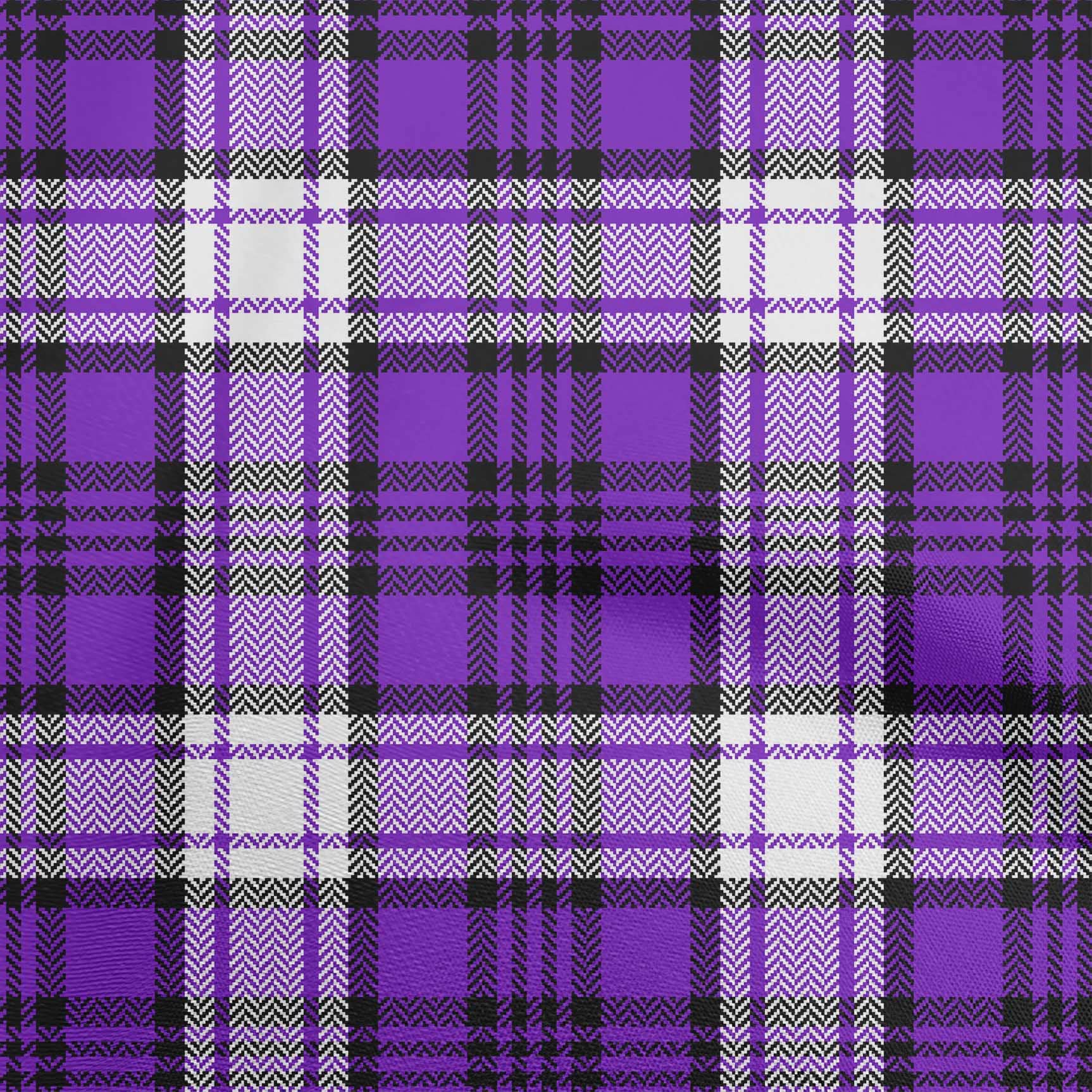 Velvet Purple Tartan Fabric by The Yard - 58 Inch Wide Printed Sewing Material for DIY Clothing, Dresses & Home Decor | Soft & Durable for Crafts, Quilting & Upholstery