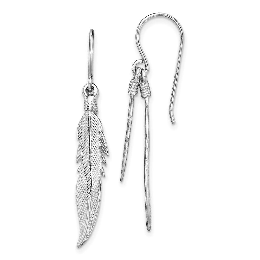Sterling Silver Feather Dangle Earrings for Women - Elegant Boho Jewelry Gift for Parties & Everyday Wear