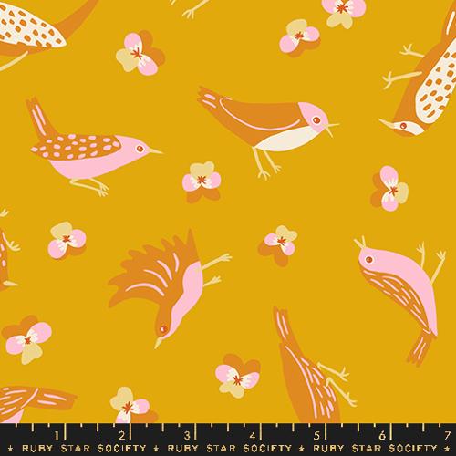 RS3076-14 Migration Goldenrod Fabric by Ruby Star Society - Premium Quilting Cotton for DIY Crafts, Home Decor & Sewing Projects