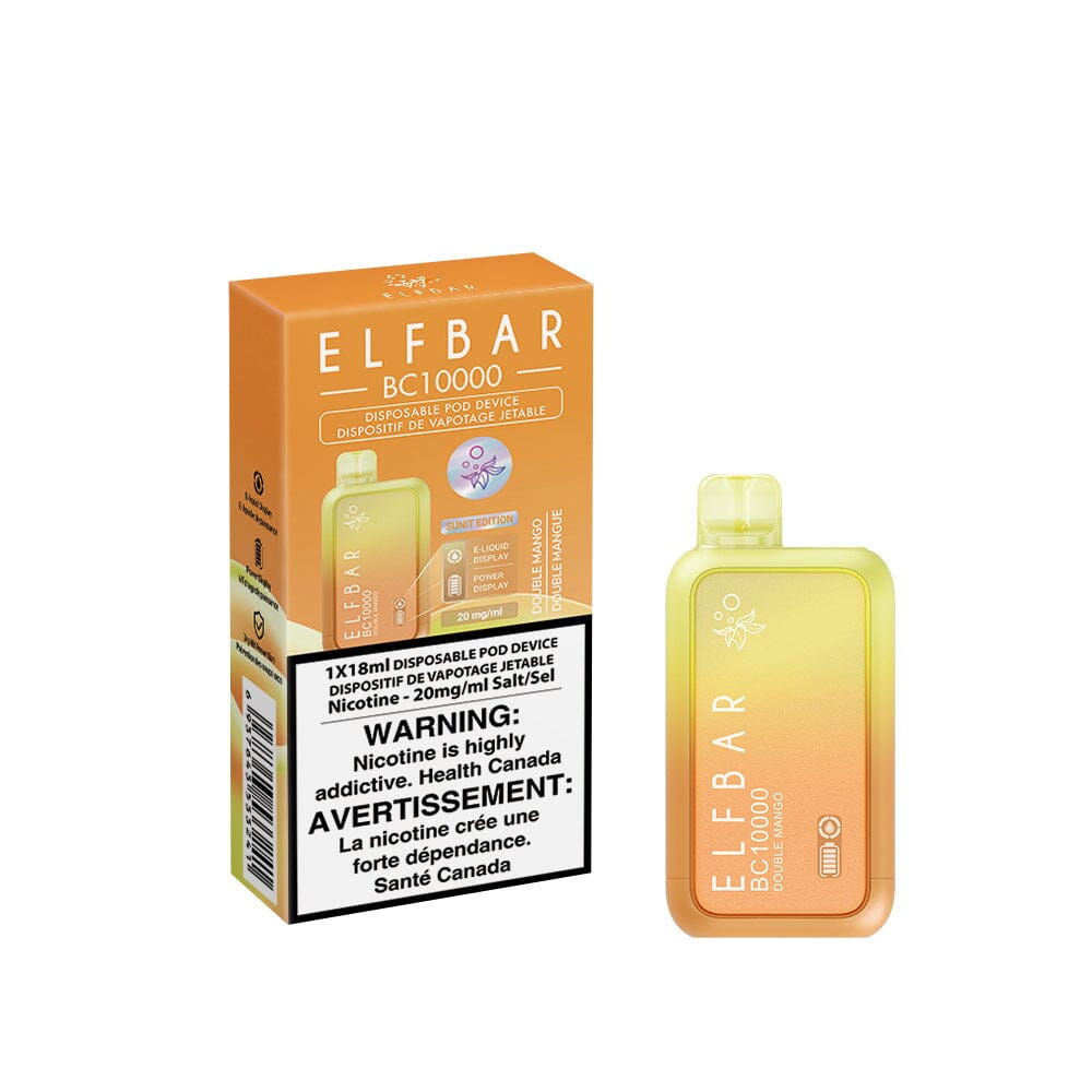 Double Mango Elf Bar BC10000 Disposable Vape - 10000 Puffs, Rechargeable, 5% Nicotine, Tropical Flavor | Perfect for Travel, Parties & Relaxation