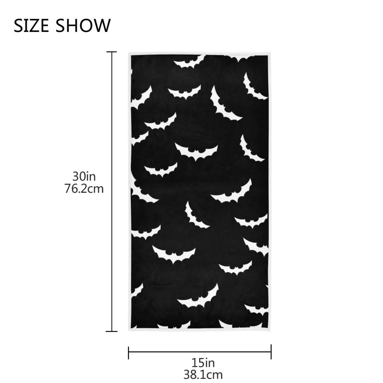 Goth Halloween Bat Hand Towels - Soft Absorbent 15