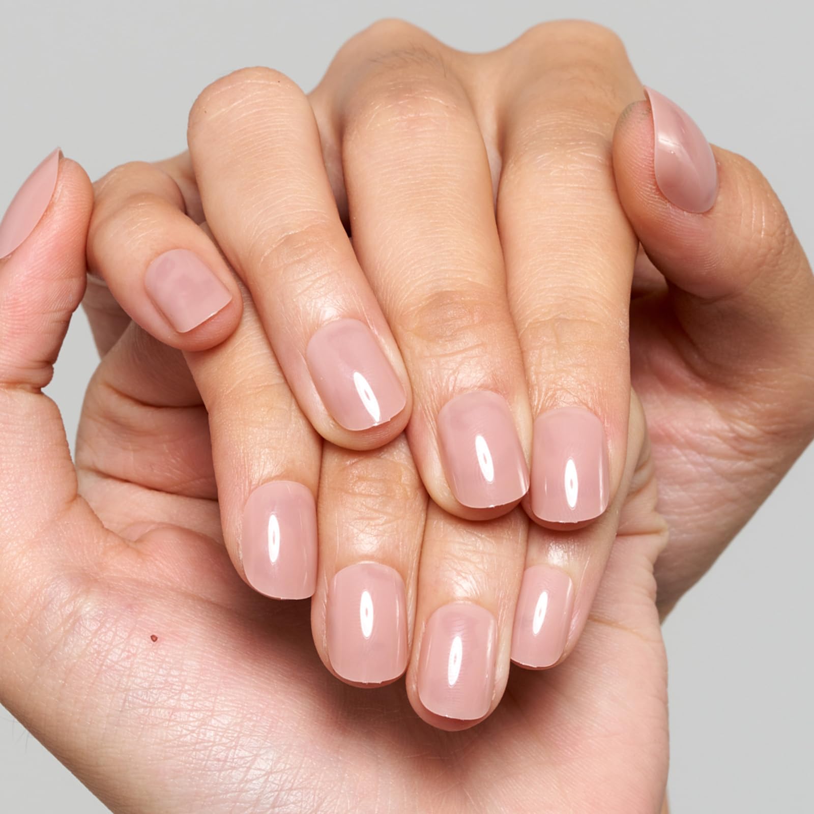 GLAMERMAID 24Pcs Extra Short Squoval Press on Nails - Spring Summer Nude Jelly Gel Glue on Fake Nails with Glossy UV Finish, Reusable Acrylic False Nails Manicure Kit for Women | Perfect for Daily Wear, Parties, Weddings & Special Occasions