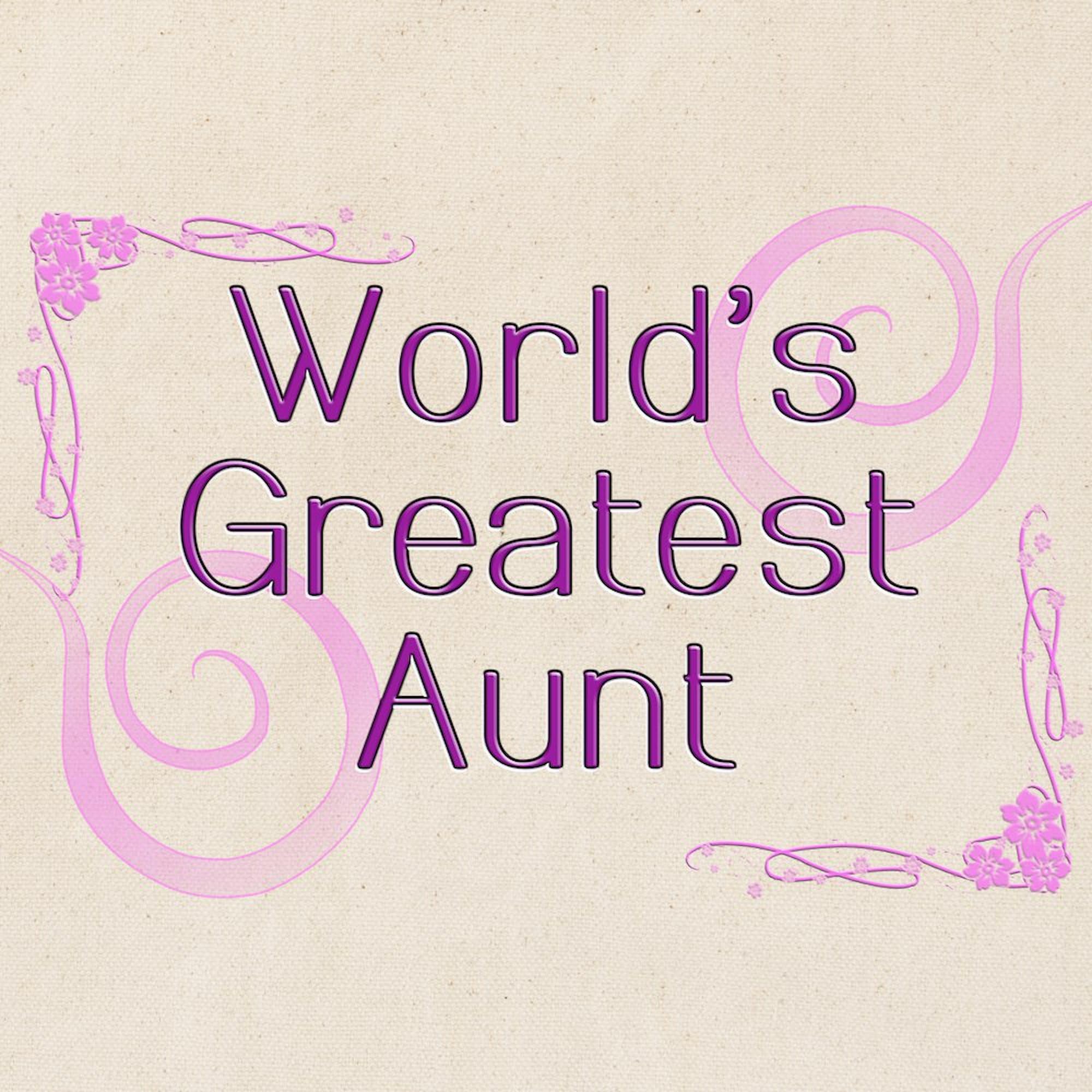 World's Greatest Aunt Tote Bag - Natural Canvas Reusable Shopping Bag for Women - Perfect Gift for Aunts, Birthday, Mother's Day & Grocery Shopping