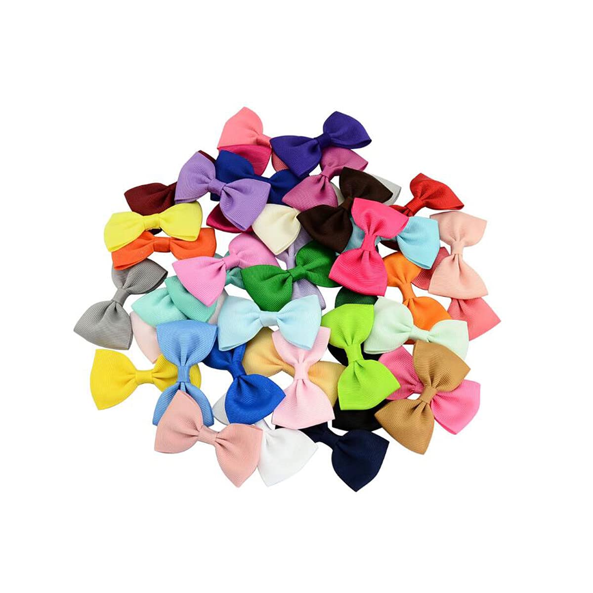 40 Pcs Baby Girls Grosgrain Ribbon Hair Bows Clips - Colorful Barrettes for Toddlers, Kids & Teens - Perfect for Parties, School & Daily Hair Accessories