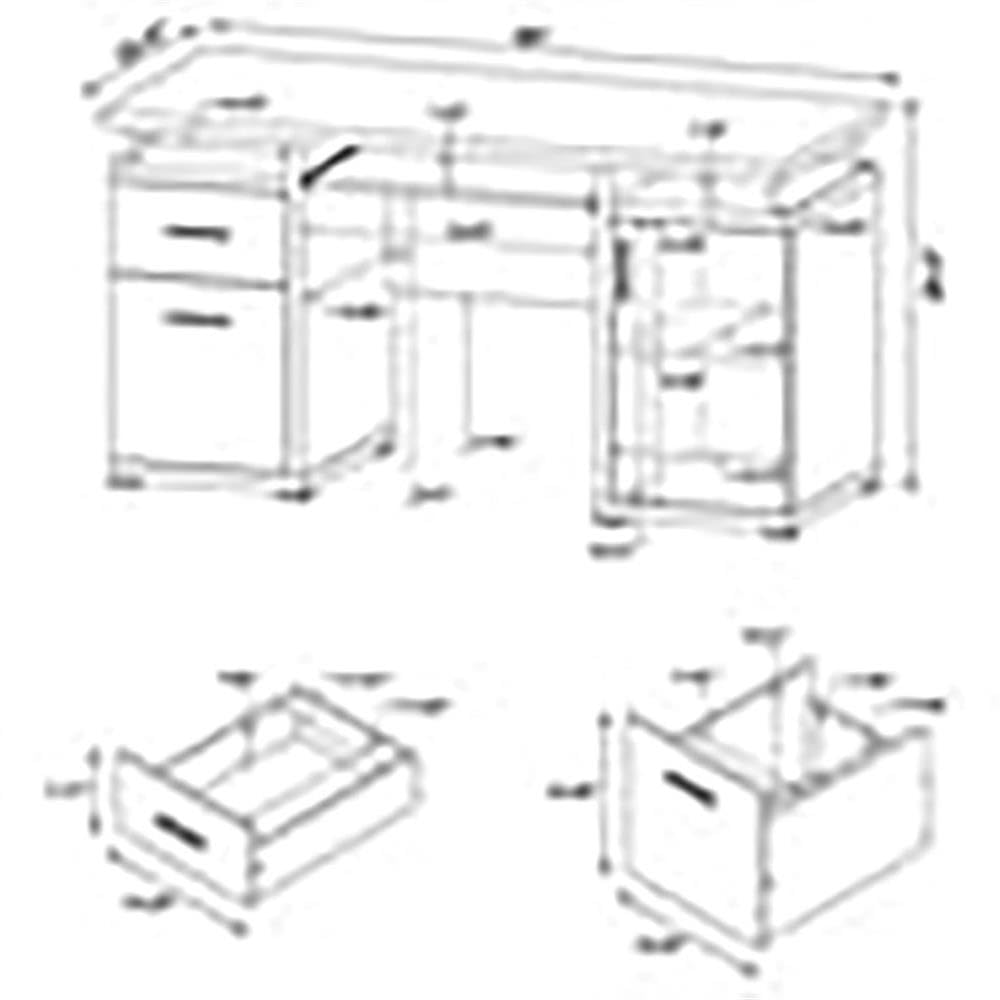 Pemberly Row 2-Drawer Modern White Wooden Computer Desk - Home Office, Study, Workstation & Small Space Solution