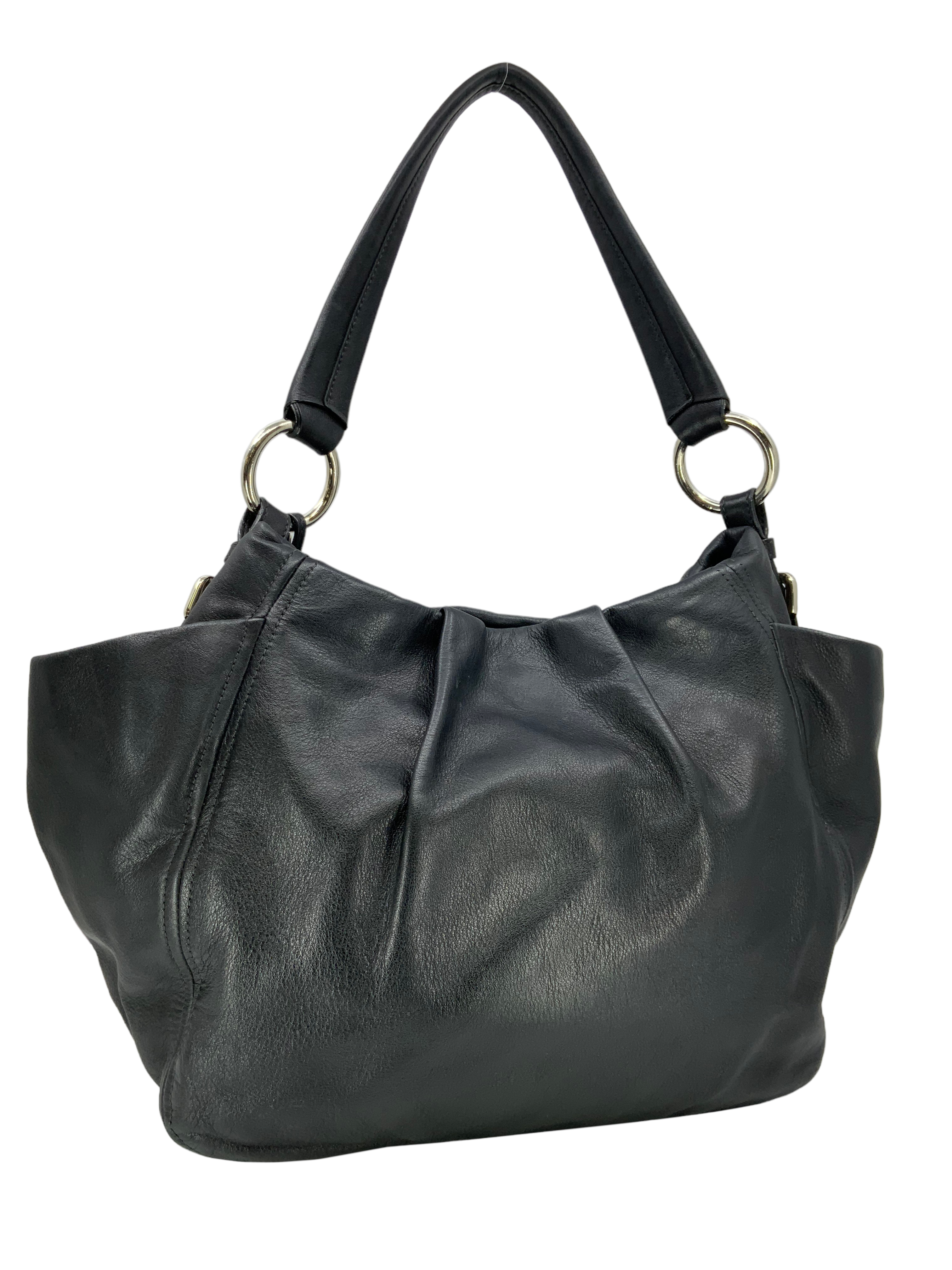 Prada Calfskin Leather Hobo Bag with Side Pocket - Luxury Shoulder Bag for Women, Perfect for Work, Travel & Everyday Use