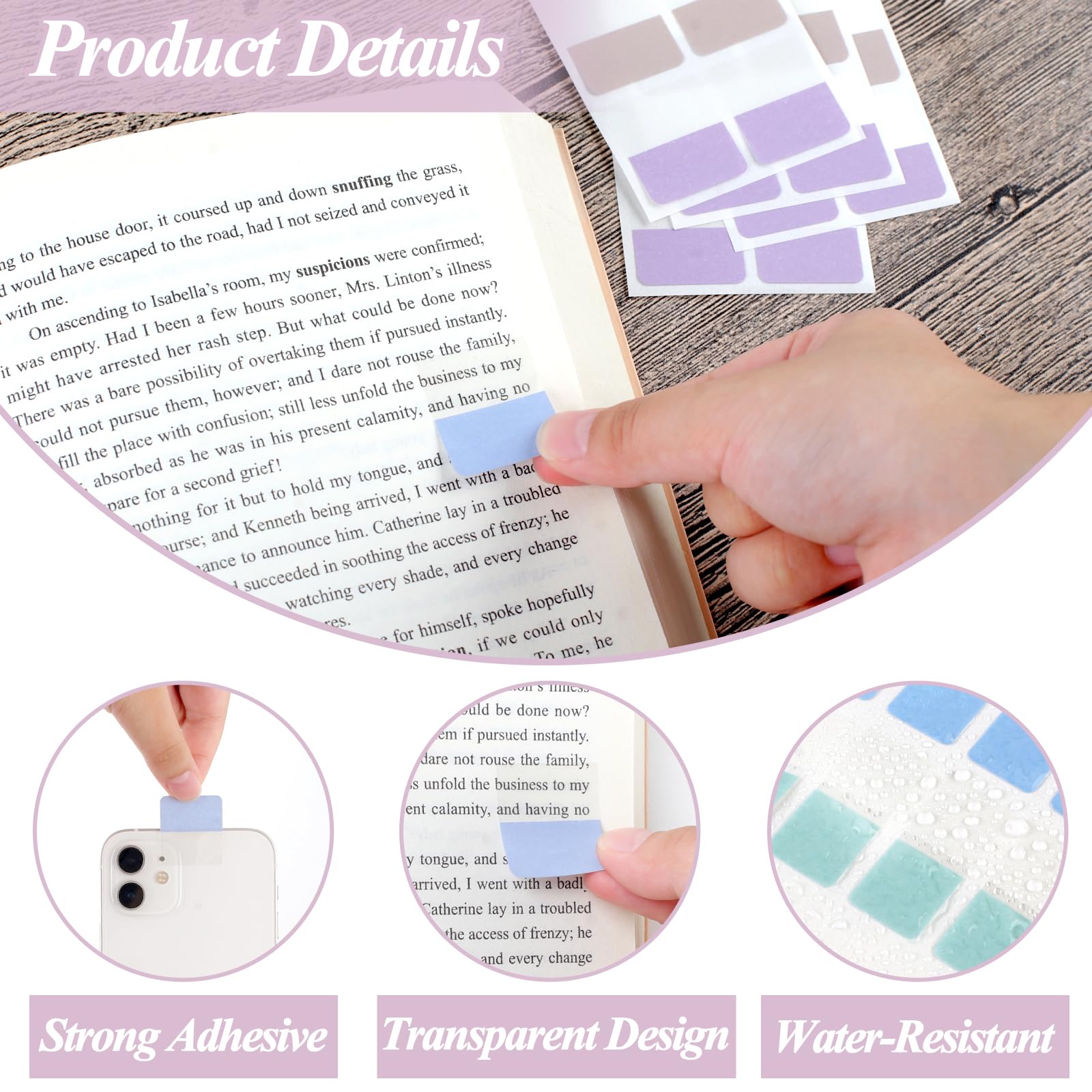 Joyberg 660P Sticky Tabs - 12 Color Repositionable & Writable Index Tabs for Notebooks, Books, Binders, File Folders - Perfect for Office Organization, School Notes & Document Labeling