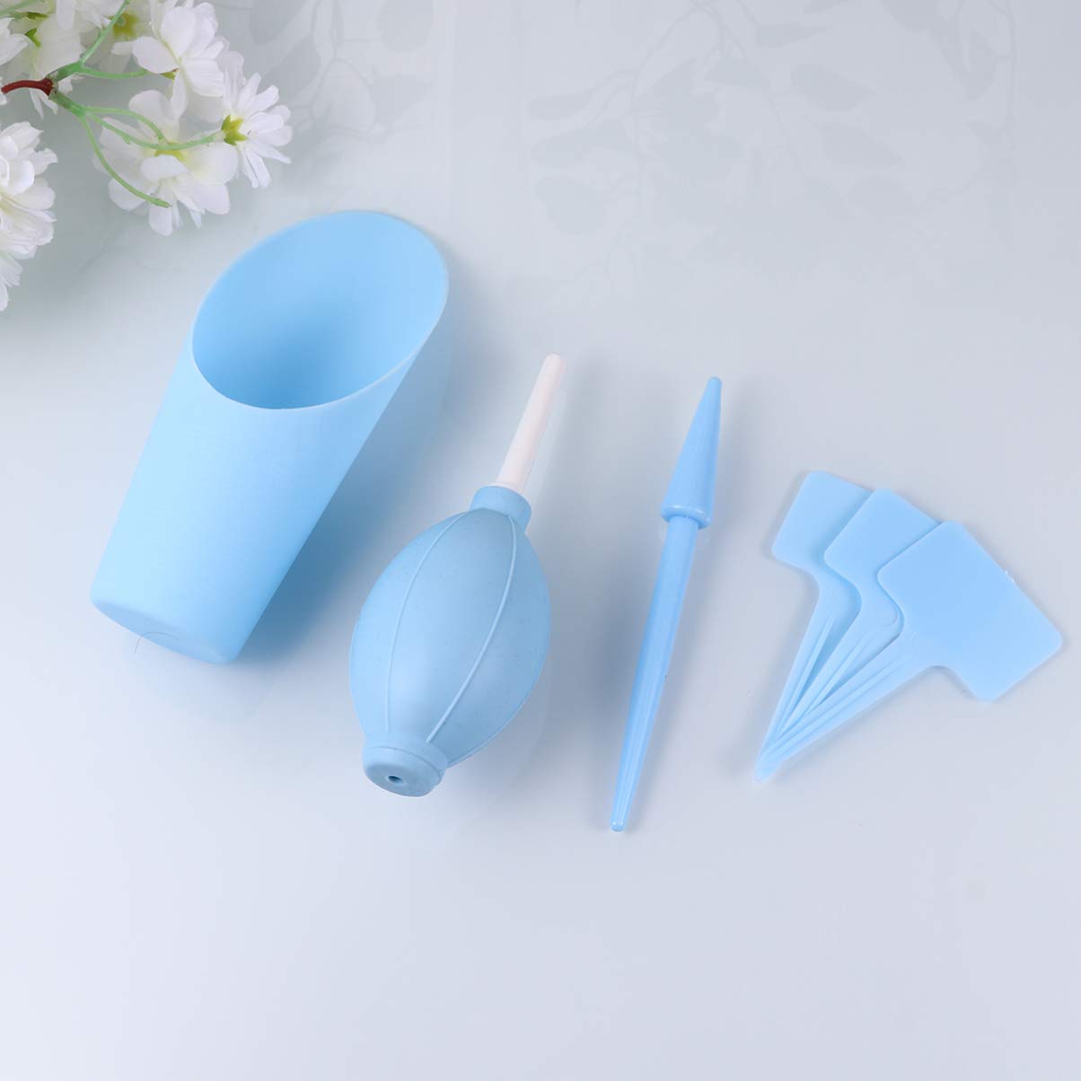 Happyyami Mini Indoor Gardening Tool Set for Succulent Plants - 3-Piece Blue Potting Tools Kit with Trowel, Fork & Rake - Perfect for Home Planting, Herb Gardens & Small Houseplants Care