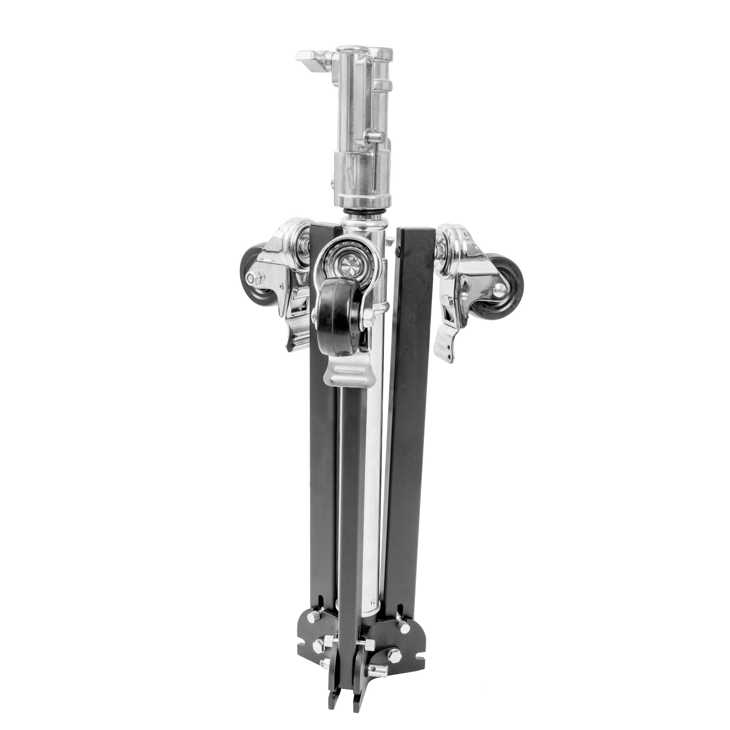 80-120cm Adjustable Foldable Wheeled Low Boy Tube Stand with Junior Combo Head - Perfect for Studio Photography, Music Videos & Live Performances