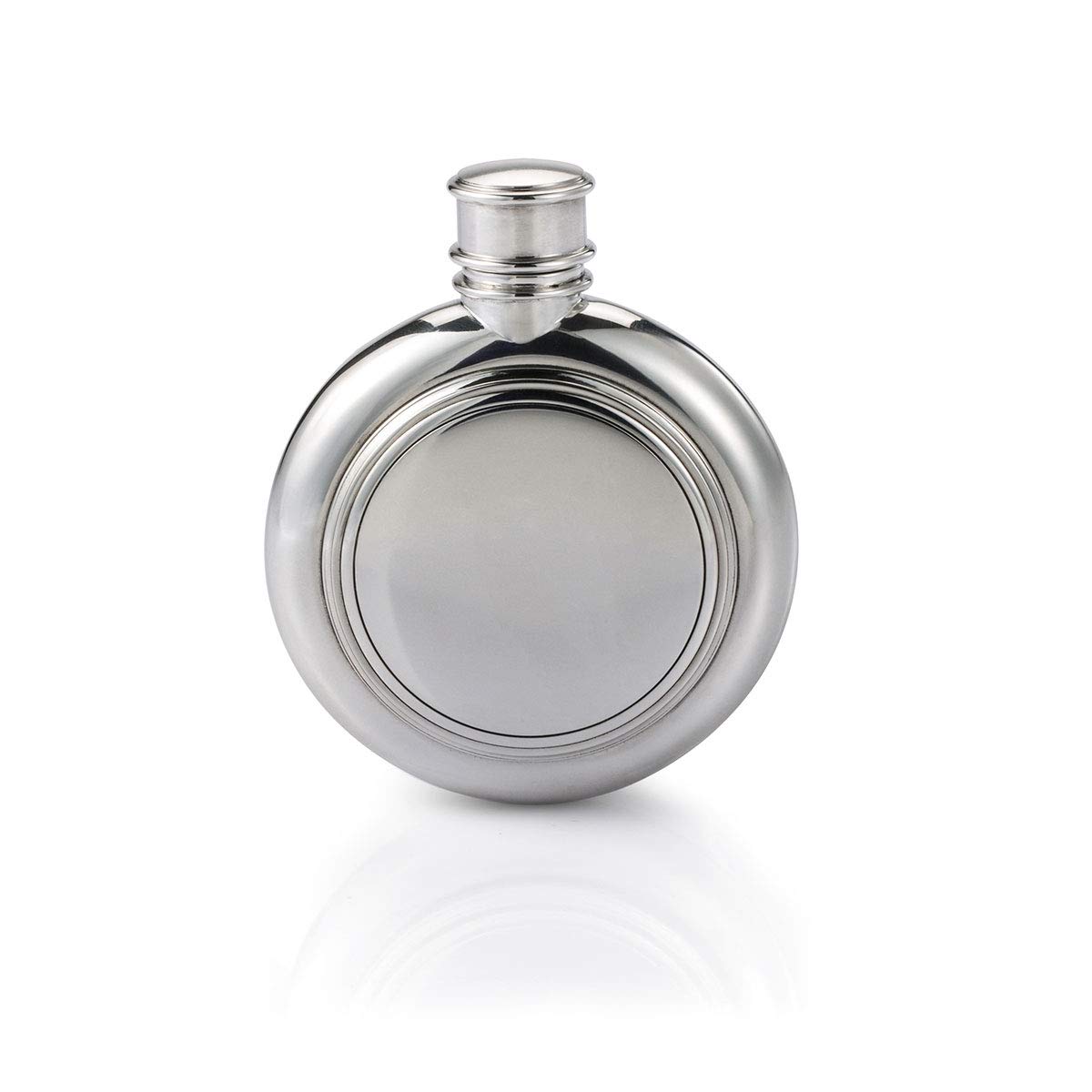 Royal Selangor Handcrafted Pewter Lancaster Hip Flask - Liberty Collection - Elegant Engraved Design for Whiskey, Bourbon & Liquor - Perfect Gift for Men, Weddings & Special Occasions
