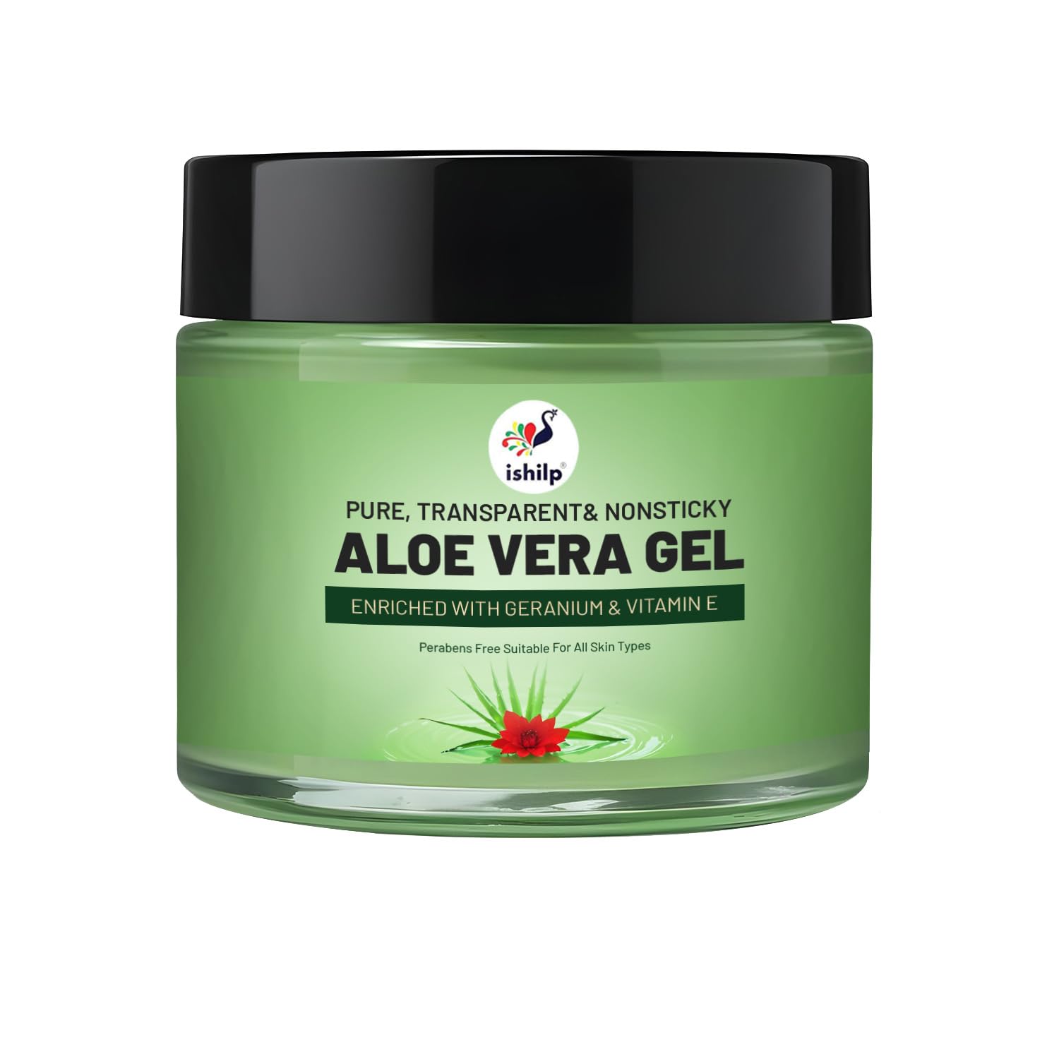 iShilp 100% Pure Aloe Vera Gel for Face, Skin & Hair Care - 100g Natural Moisturizer for Sunburn Relief, Acne Treatment & Hair Hydration | Perfect for Daily Skincare Routine & After Sun Care