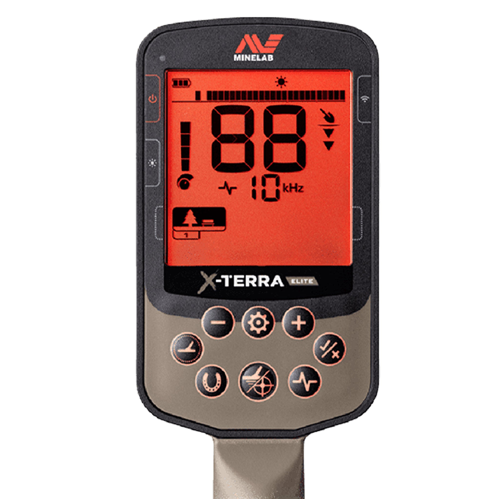 Minelab X-TERRA ELITE Waterproof Metal Detector Kit with Adjustable Stem, LCD Display & Finds Pouch - Perfect for Beach Hunting, Coin Shooting & Treasure Hunting Adventures