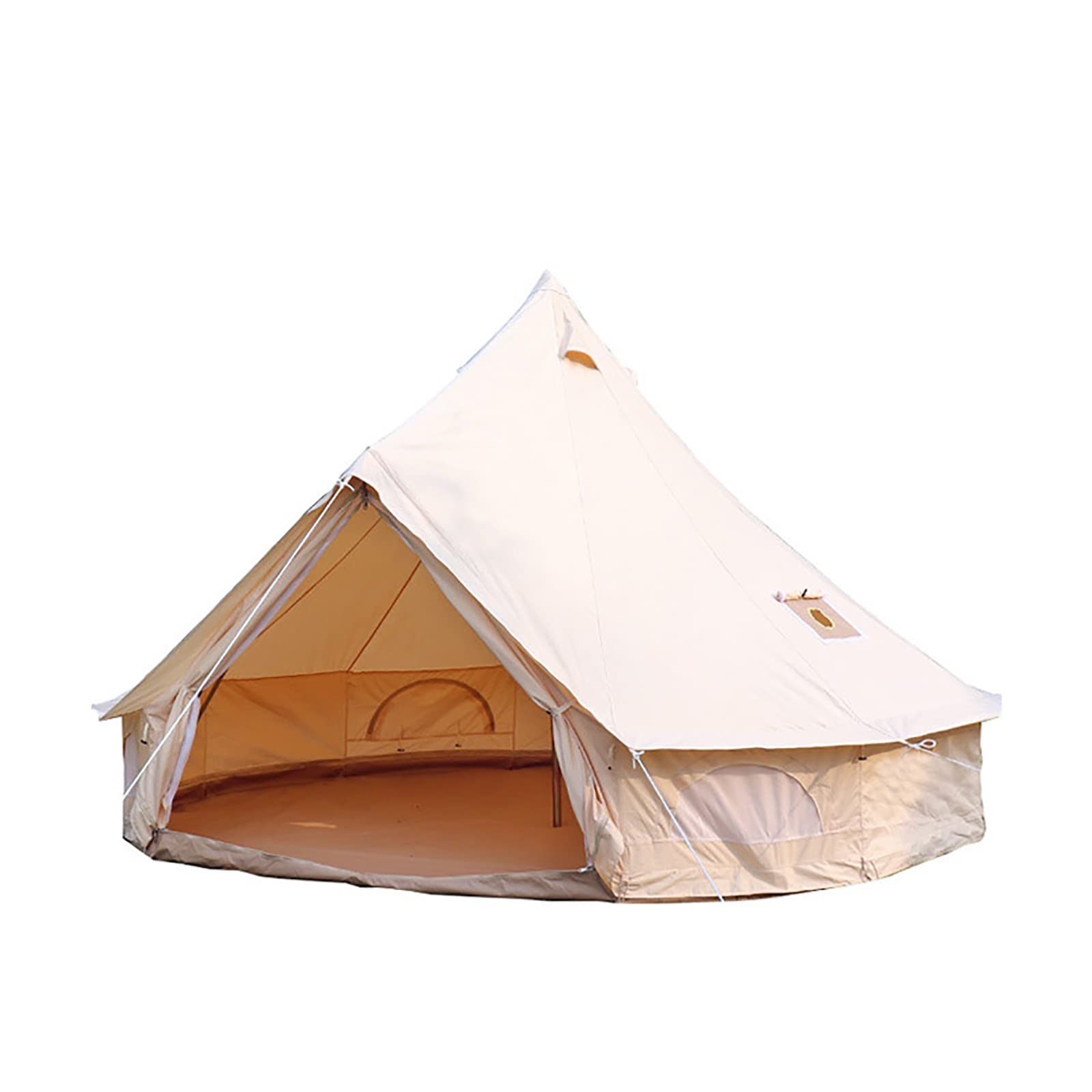 Premium 4-Season Waterproof Cotton Canvas Bell Tent with Stove Hole - Outdoor Camping, Hunting, Hiking, Festivals & Parties - Perfect for Family Camping Trips, Glamping Adventures and Backyard Gatherings