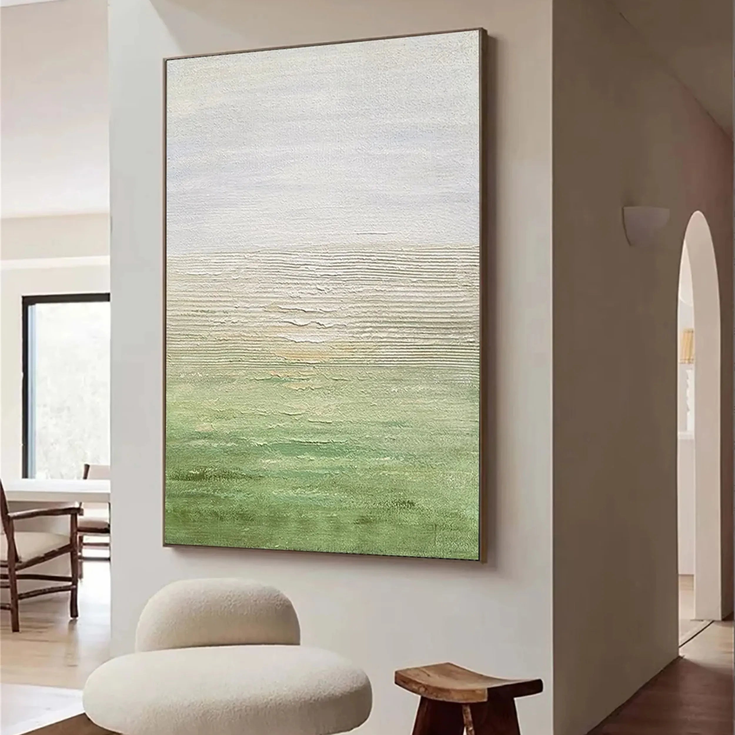 Blue & Green Abstract Wall Art Print #BG019 - Modern Canvas Painting for Living Room, Bedroom & Office Decor
