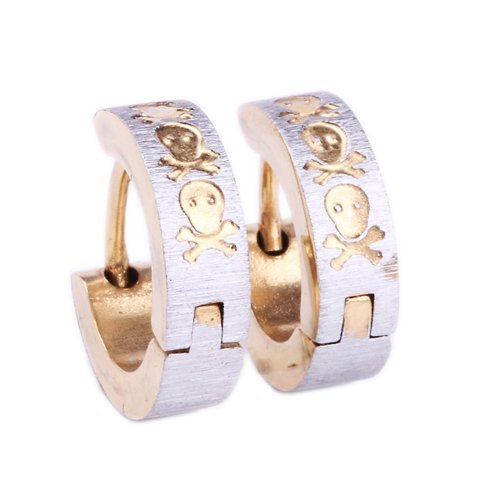 Stylish Two-Tone Skull Huggie Earrings for Women - Trendy Gothic Jewelry for Parties, Halloween & Everyday Wear
