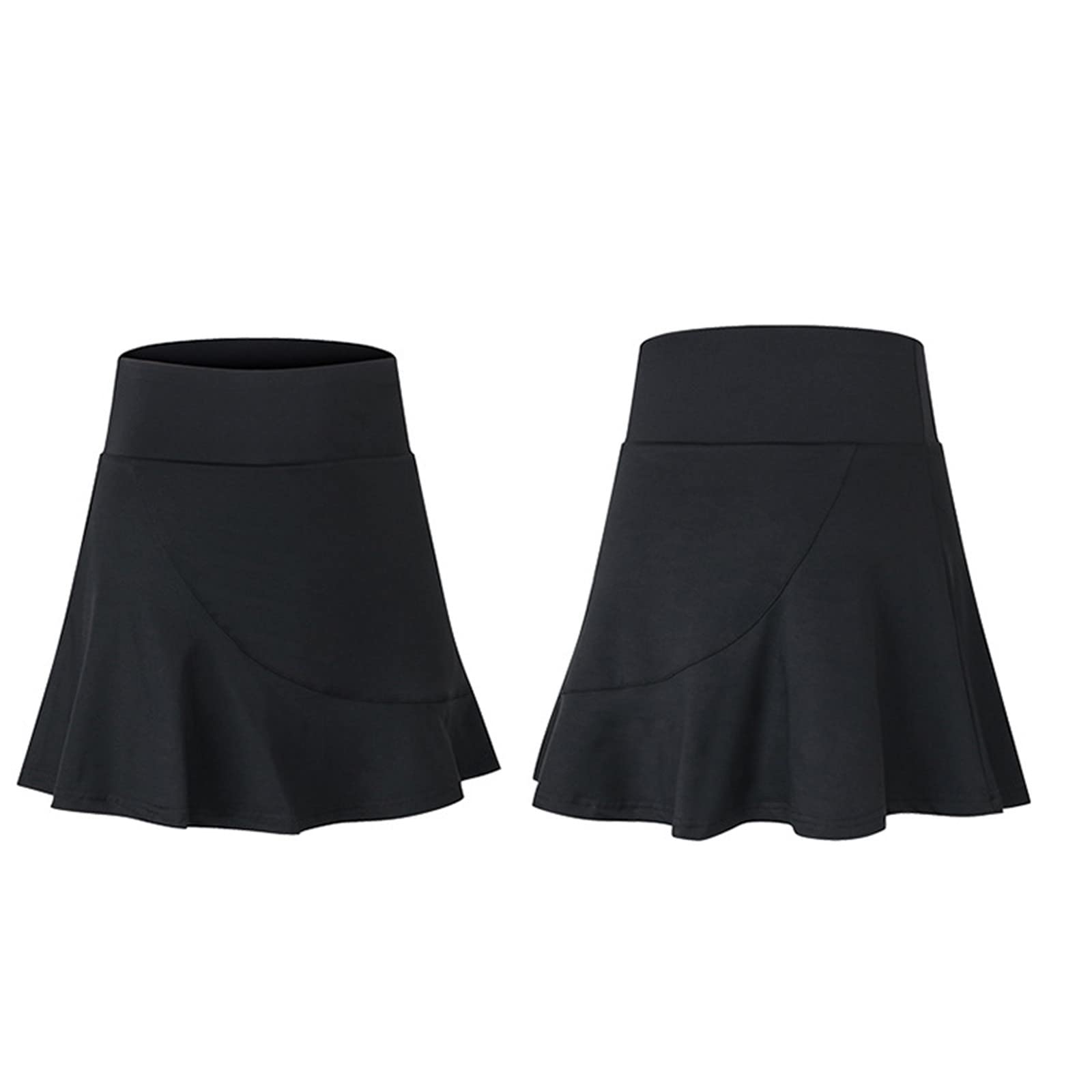 LIUguoo Women's Pleated Athletic Skirt with Built-in Shorts & Pockets - Golf Tennis Running Workout Skort for Sports & Fitness - Perfect for Golf, Tennis, Gym & Outdoor Activities (Black)