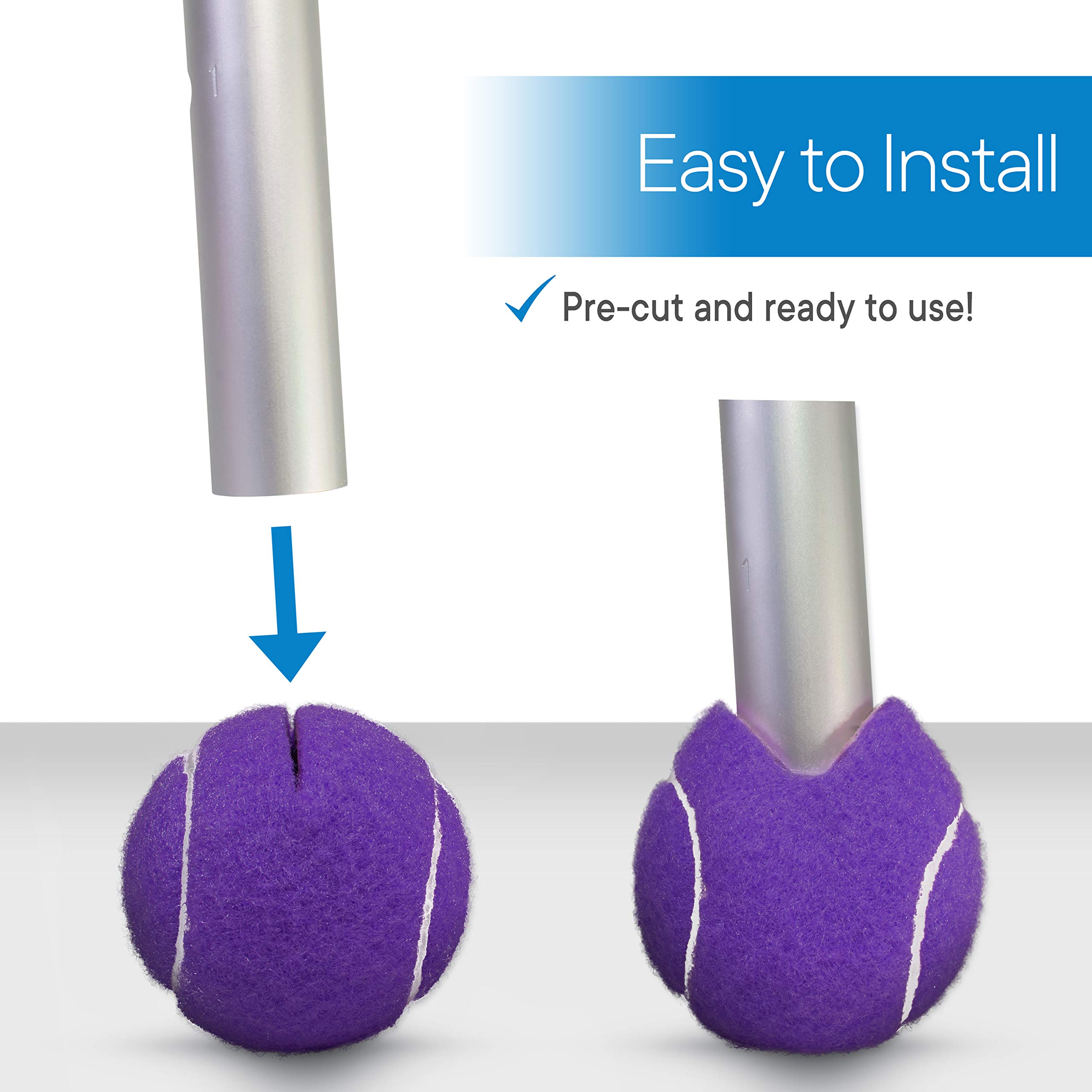 RMS Walker Glide Balls - Set of 4 Purple Mobility Aid Balls with Precut Opening for Easy Installation, Fits Most Walkers - Ideal for Seniors & Injury Recovery at Home