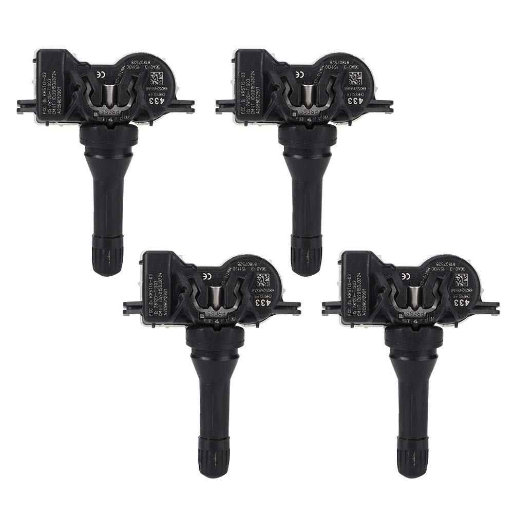 ARAMOX 4-Piece Tire Pressure Monitoring Sensor Kit - Compatible with Jeep Renegade OE# 68252493AB - Real-Time Alerts for Safe Driving on Highways & Off-Road Adventures