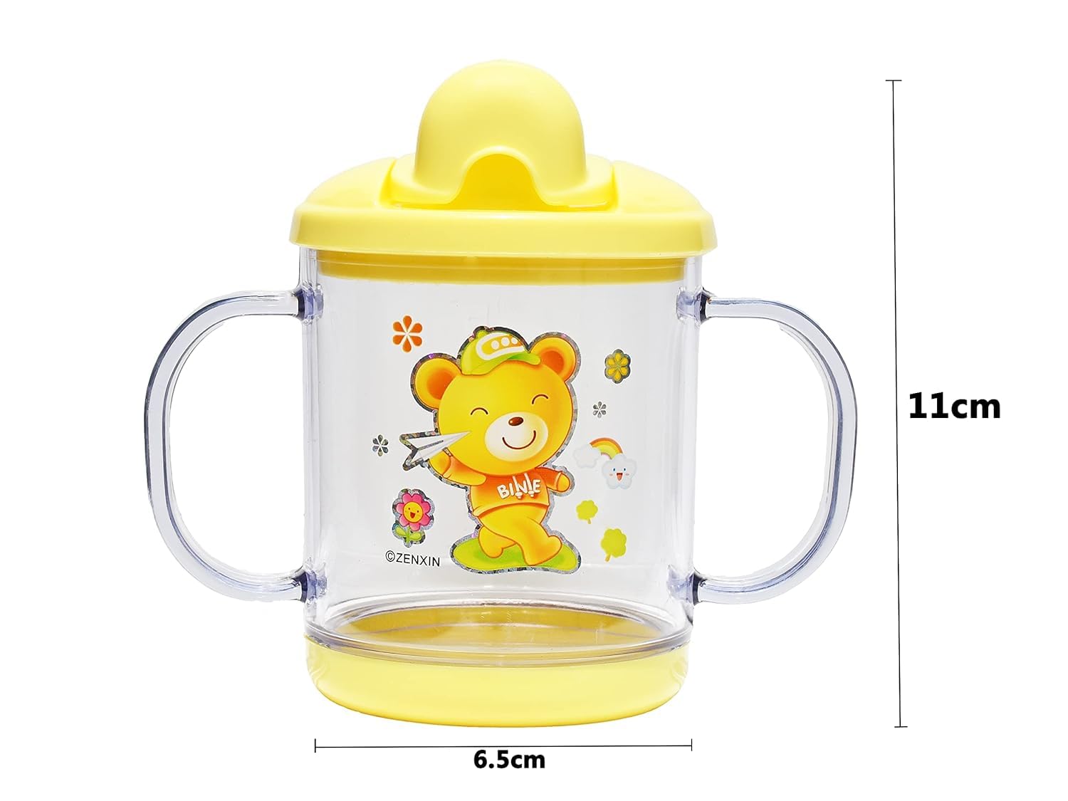 Kritiu Baby Sippy Cup & Teether Set - BPA-Free Silicone Toddler Drinking Cup with Teething Toy - Safe for Infants 6+ Months - Yellow - Perfect for On-the-Go, Daycare & Learning Independent Drinking