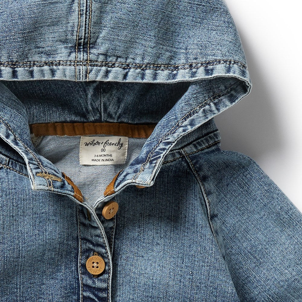 Organic Denim Jacket for Women & Men - Eco-Friendly Cotton Vintage Style Jacket - Casual Outerwear for Spring, Fall & Everyday Wear