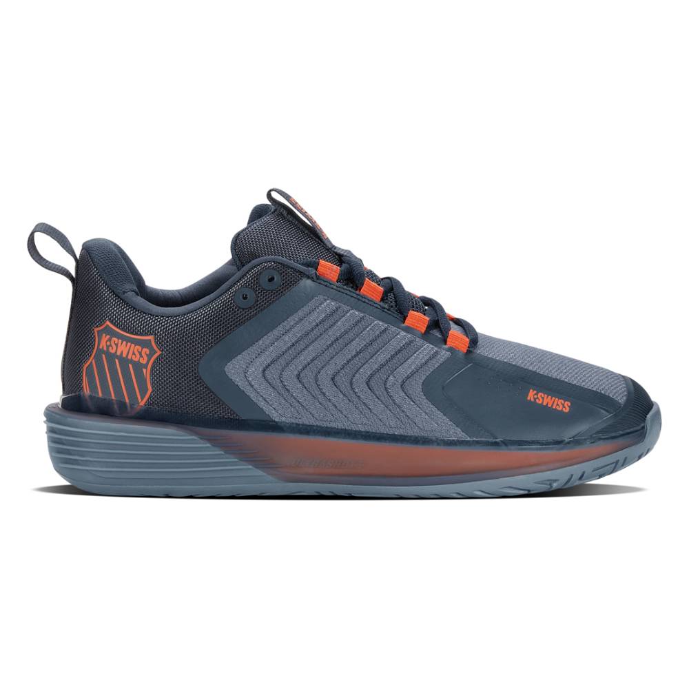 K Swiss Ultrashot 3 Men's Tennis Shoes - Lightweight Performance Sneakers for Court Play (Blue/Orange) | Ideal for Competitive Matches & Training Sessions