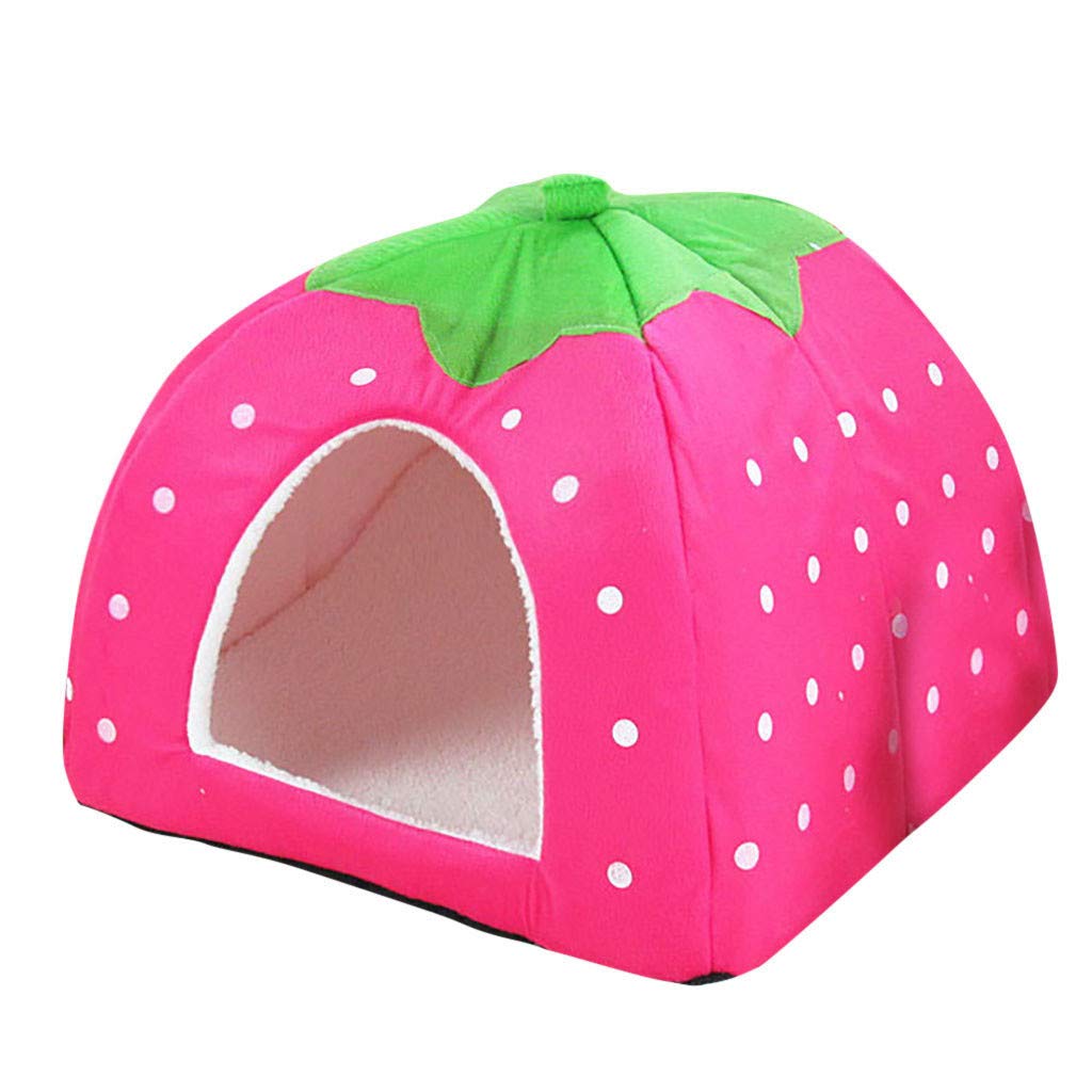 Jolincc Strawberry Pet Helmet - Cute Cat & Dog Hat with Blindfold, Pink XXL - Perfect for Pet Costumes, Halloween, Parties & Photo Shoots