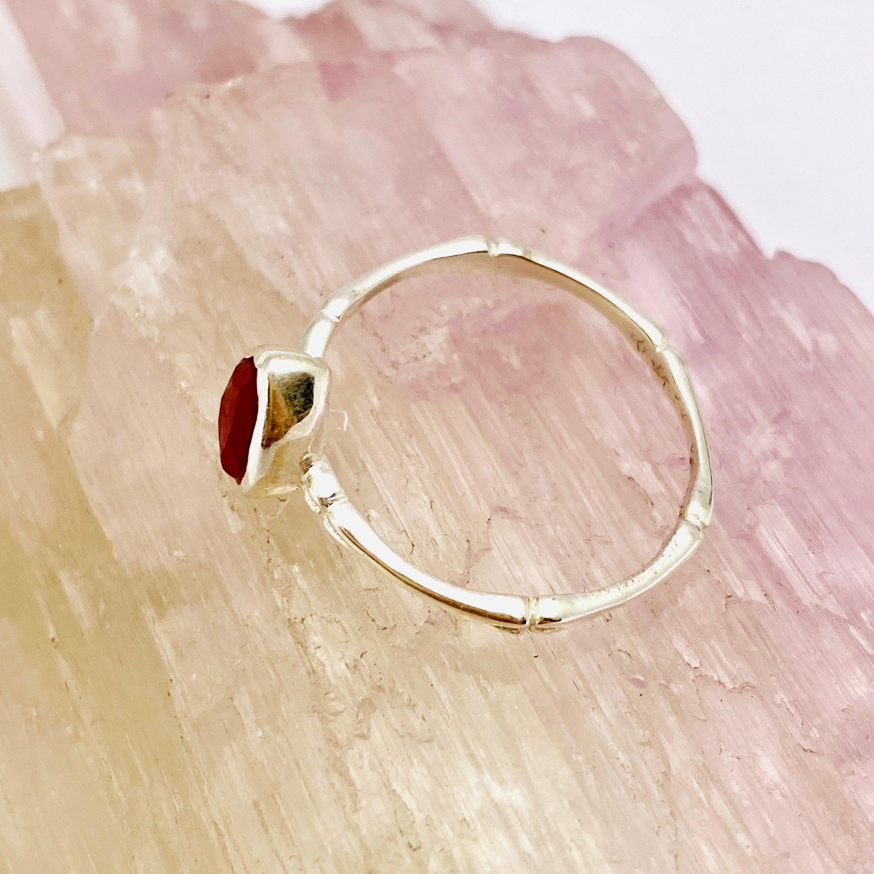 Faceted Ruby Teardrop Ring - 14K Gold Fine Band R3691 RU | Elegant Jewelry for Weddings, Parties & Special Occasions