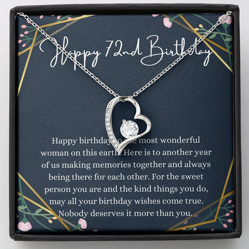 **Handmade Personalized Heart Necklace with Message Card - Unique 72nd Birthday Gift for Women, Thoughtful Present for 72 Year Old - Perfect for Birthdays, Anniversaries & Special Occasions**