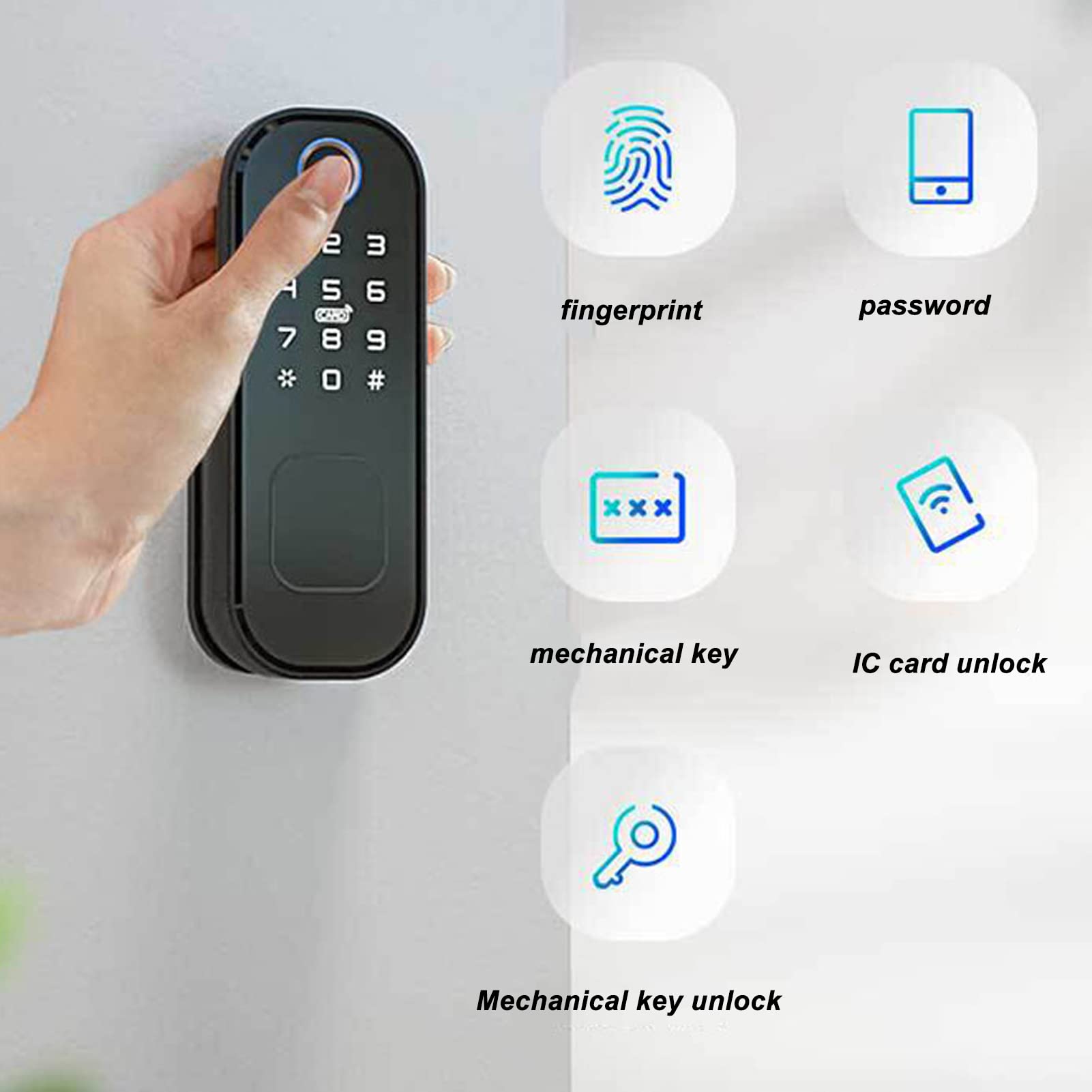 Smart Fingerprint Door Lock - 0.1s Fast Recognition, APP & Keyless Entry for Home & Office Security (Black) | Ideal for Modern Smart Homes & Vacation Rentals
