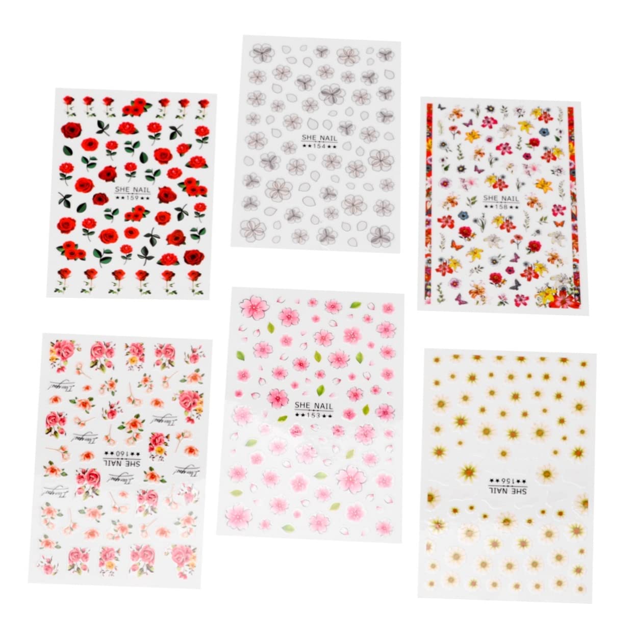 KALLORY Glitter Nail Stickers - Spring Floral Water Decals for DIY Nail Art, 3D Nail Decorations & Makeup Accessories | Perfect for Parties, Weddings, and Everyday Nail Designs